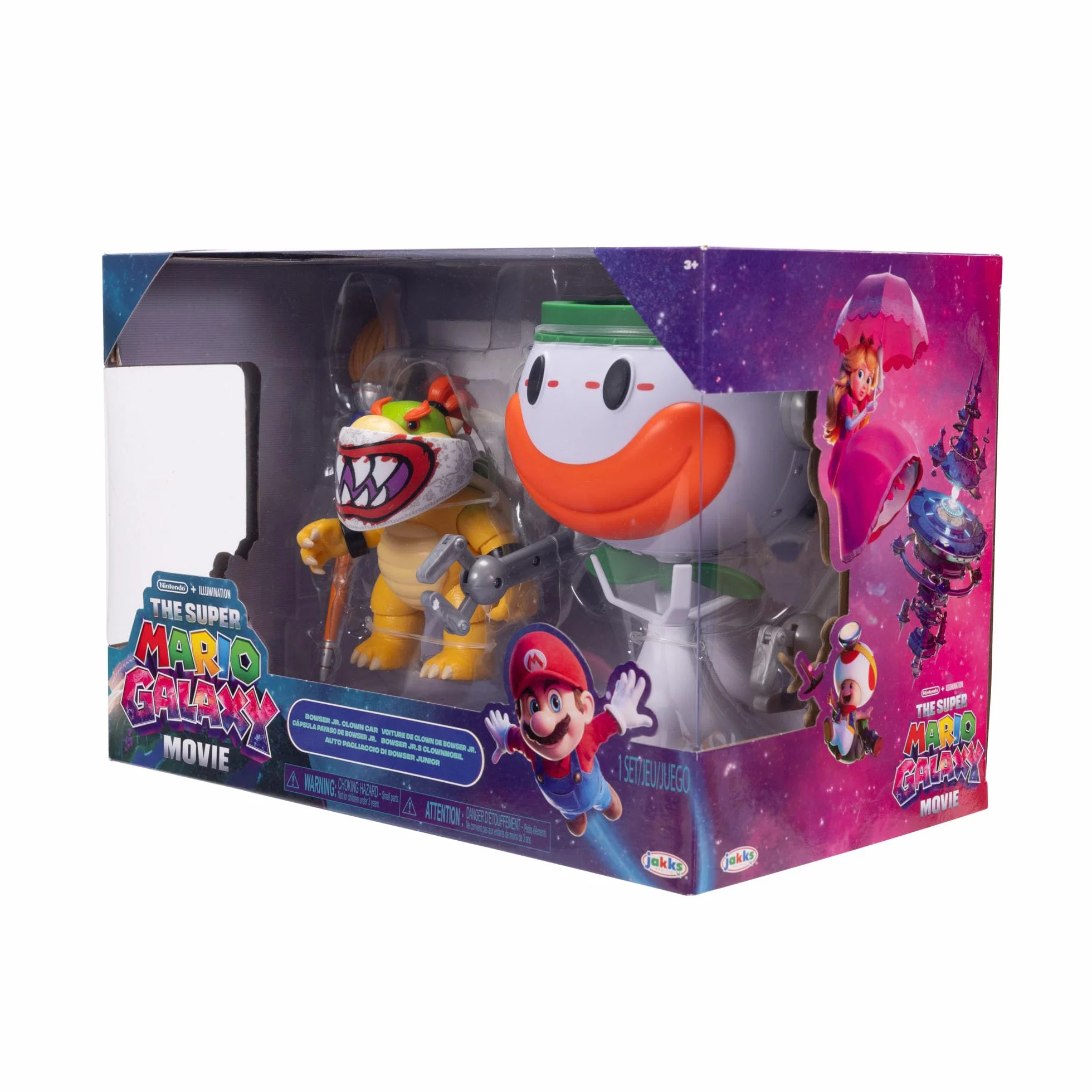 Super Mario Galaxy Figura Bowser Jr. 13 cm con Coche Payaso Pincel Pegatinas Agua
