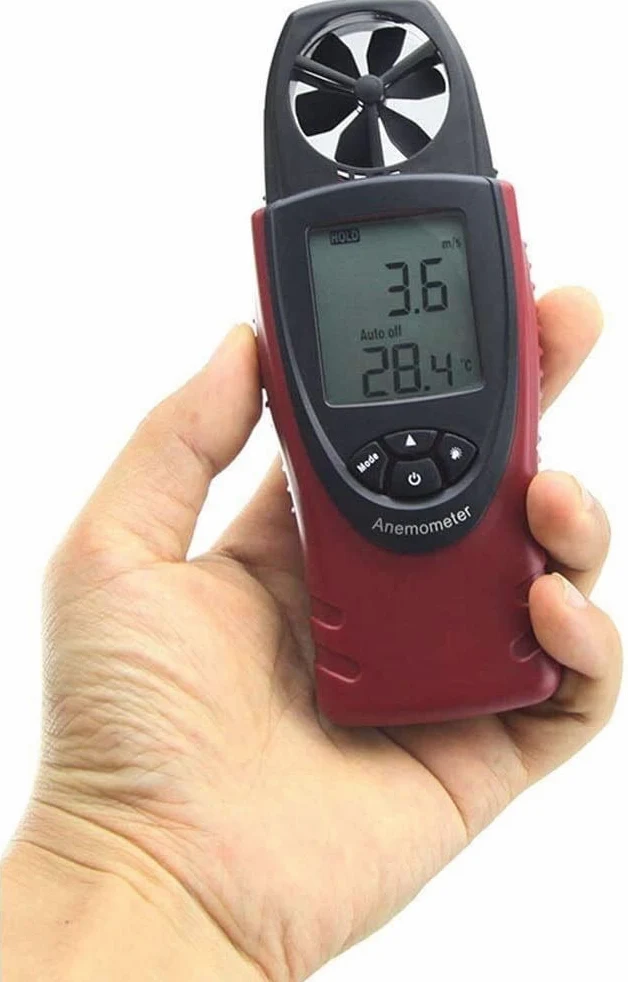 WJJ Mini anemómetro anemómetro de Mano for medir la Velocidad del Viento y el Volumen de Aire pequeño portátil