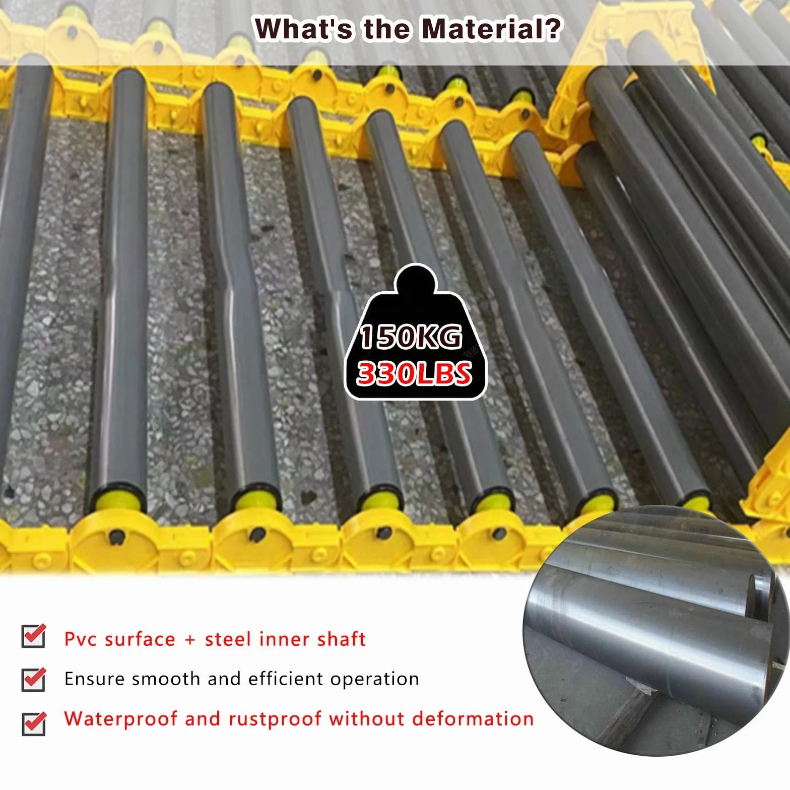 Genérico Mesa transportadora de Rodillos Plegable - Rodillos de Gravedad de 2'' de diámetro para Trabajo Ligero, Ideales para almacenes y logística - Ideales para proyectos de Bricolaje y talleres de