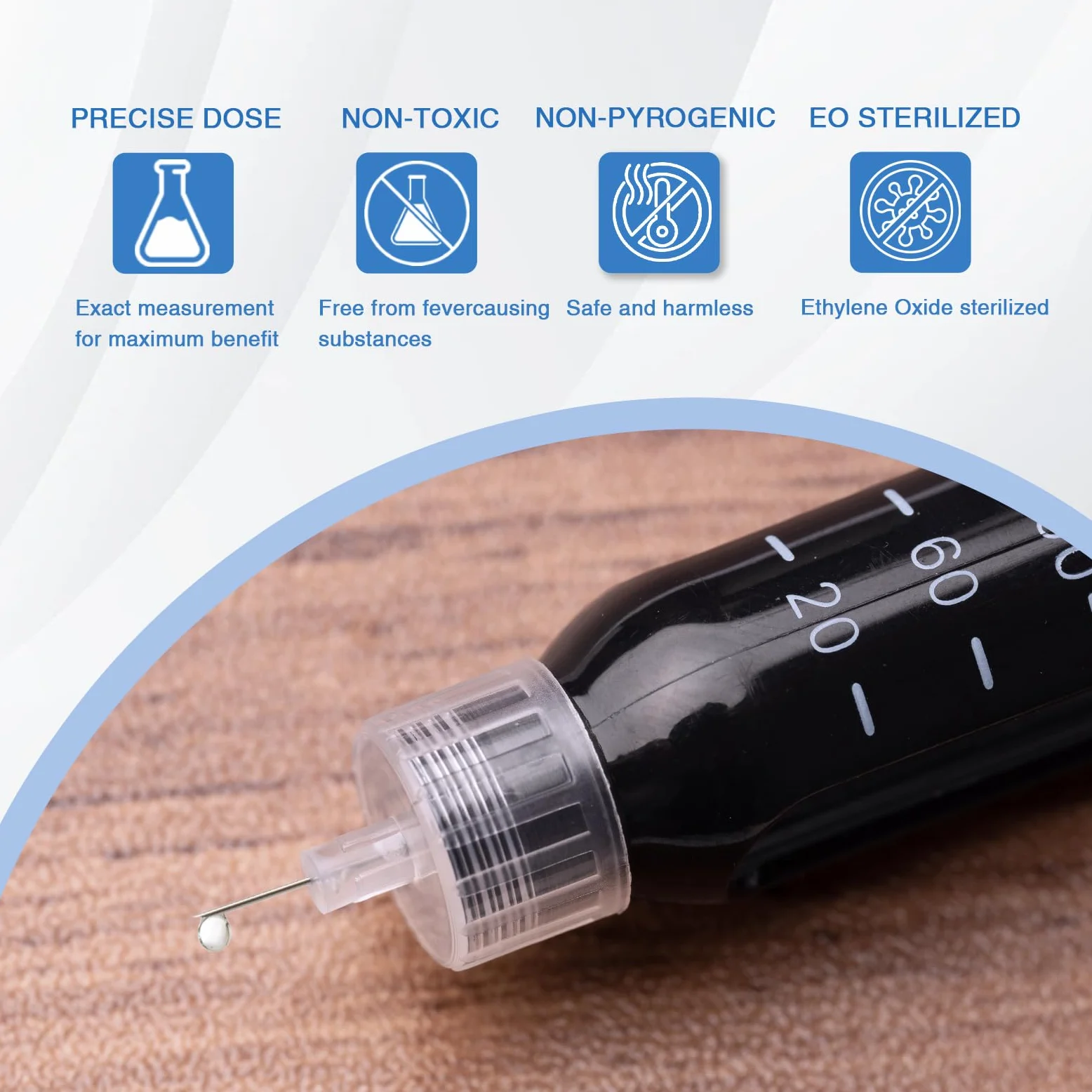 Aguja estéril para bolígrafo, ajuste universal, 33 g x 5 mm, 200 unidades por caja