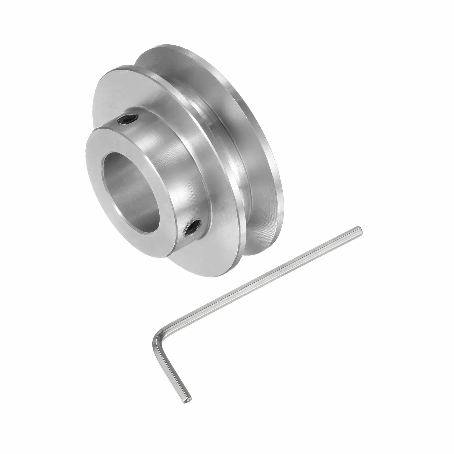 sourcing map Polea de Ranura Única 14 MM Diámetro Fijo 40 MM Diámetro Exterior Aleación de Aluminio Llave Hexagonal