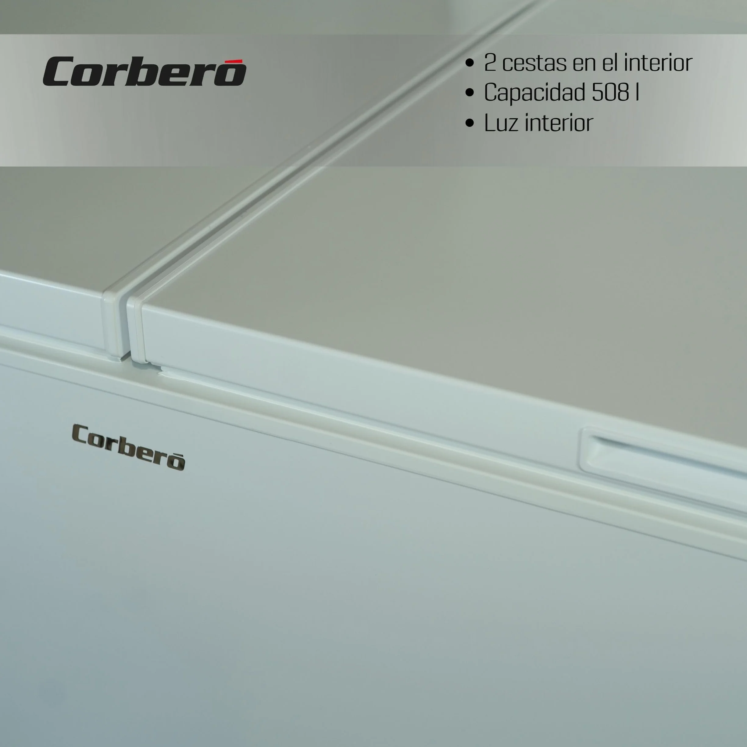 Corberó Congelador Arcón Horizontal CCHM521W 508L 153cm Sistema Dual Blanco