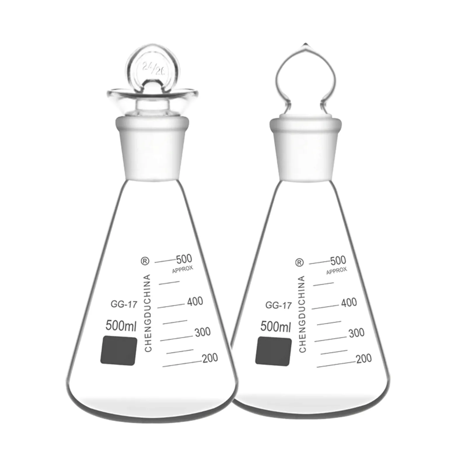 Matraz Erlenmeyer de Vidrio con Tapón Matraz Erlenmeyer con Tapón de Vidrio Matraz Erlenmeyer de Vidrio Borosilicato 50-1000ml(1000ml)