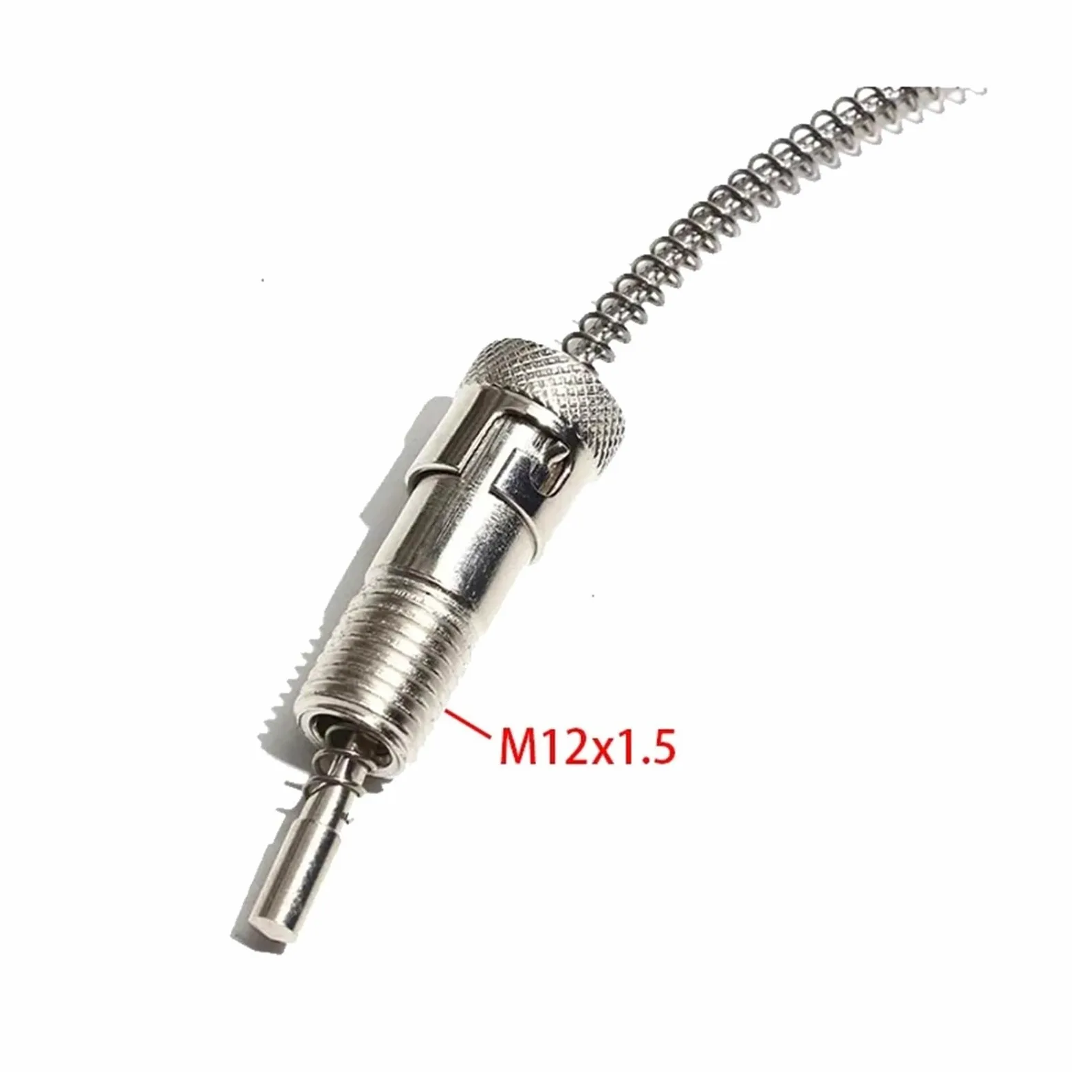 Sensor de temperatura de 5 uds con adaptador de rosca M12, Cable de bayoneta de 1/2/3/4/5M con funda de resorte(1m Cable Length)