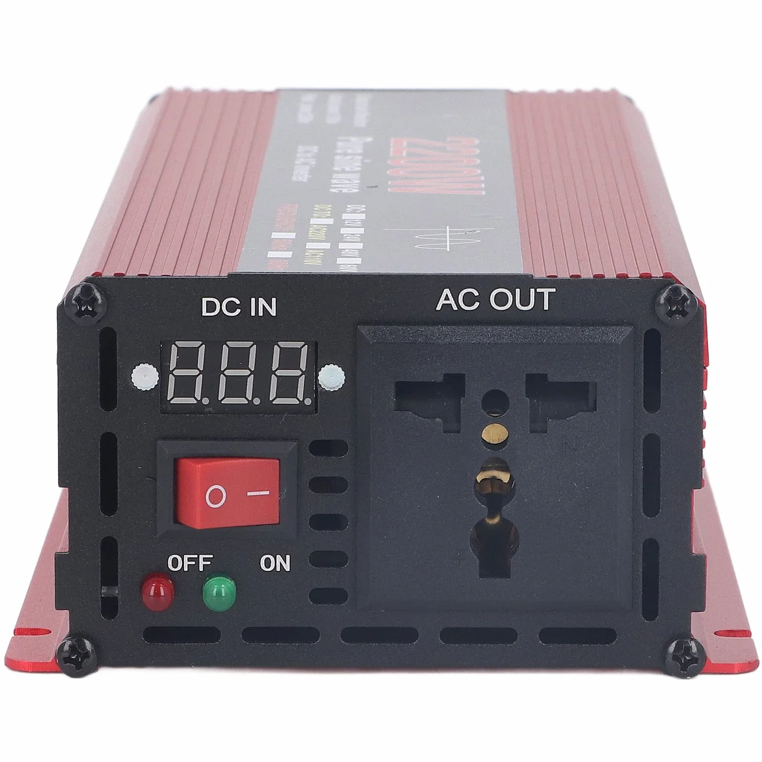 Inversor de Onda Sinusoidal, Inversor Solar de bajo Ruido de 2200 W CC 12 V a CA 220 V Protección de Circuito para Uso Doméstico
