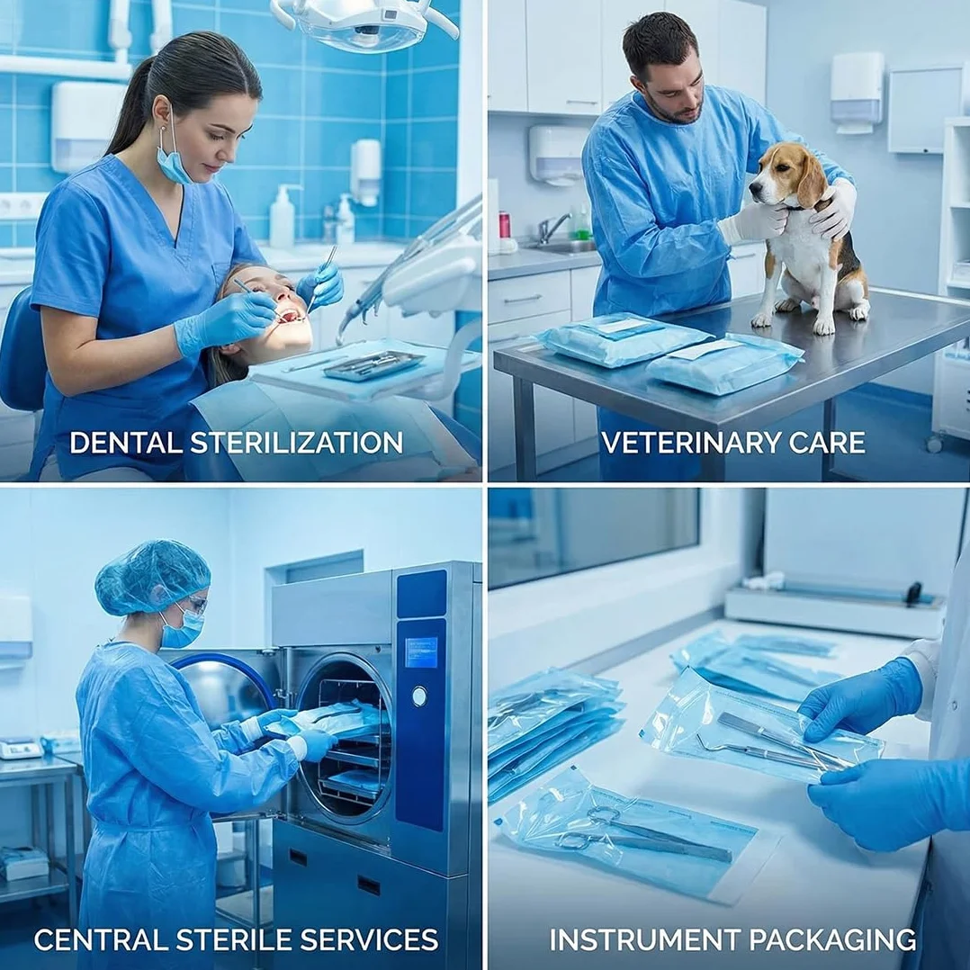 Bolsas de esterilización Autoadhesivas para Herramientas de uñas y cosmética (90 x 165 mm)