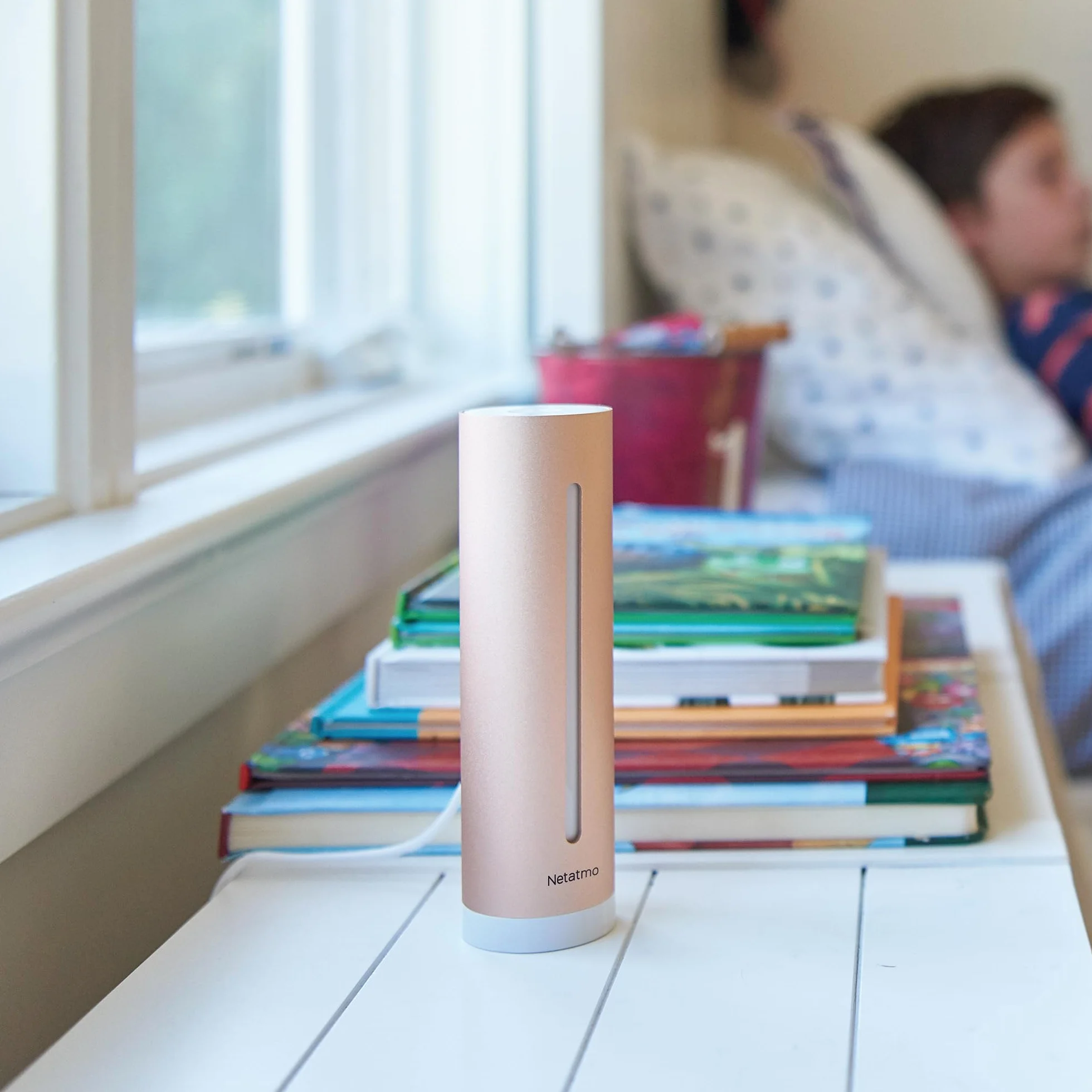 Netatmo Medidor Inteligente de Calidad del Aire Interior, Sensor de CO2, Temperatura, Humedad, Ruido - Control del Hogar, Ambiente Saludable, Alertas Automáticas - NHC-EC