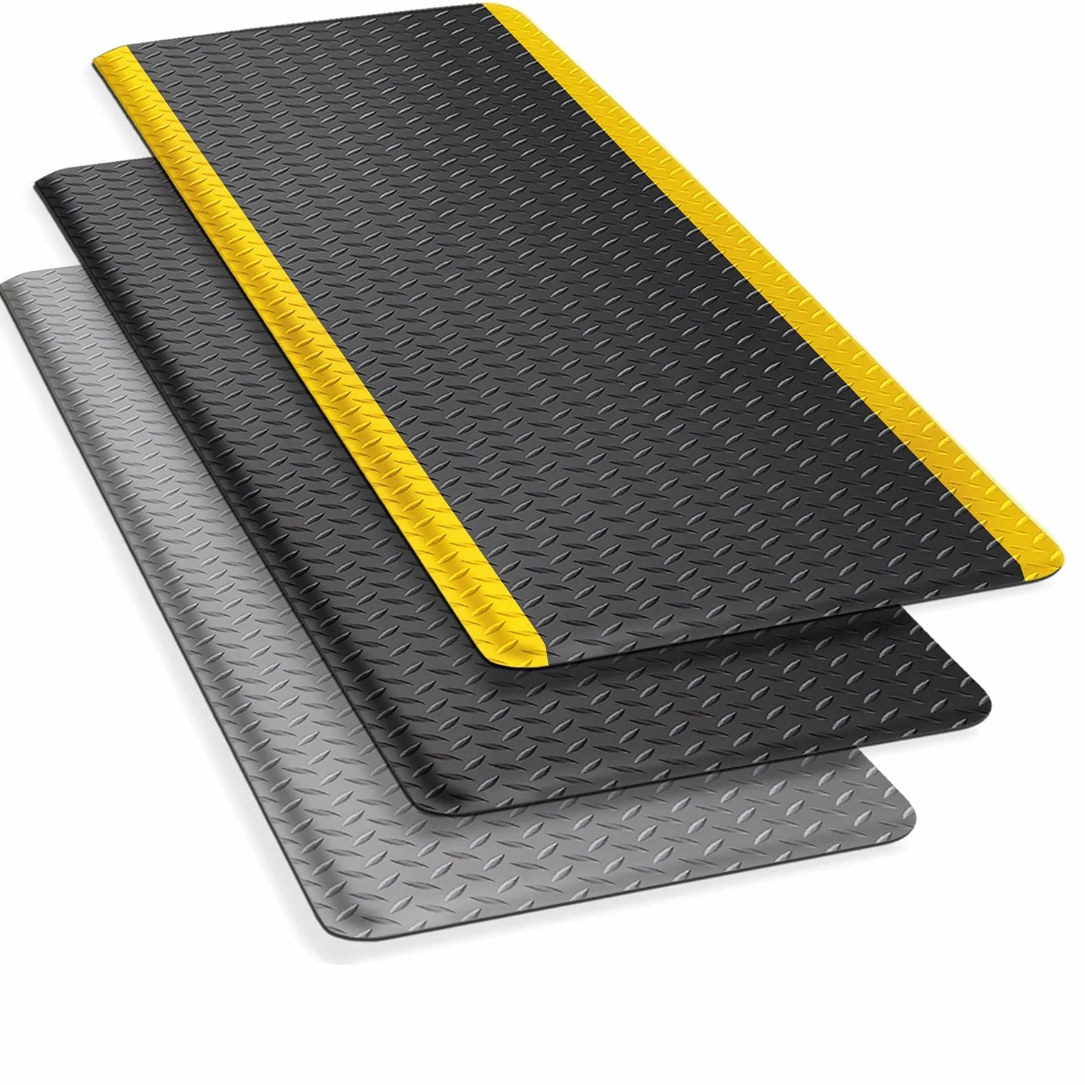 Esterilla antifatiga para Trabajos de pie - Alfombrilla ergonómica para el Lugar de Trabajo para Mayor Comodidad al Estar de pie y Correr - Resistente (60 x 90 cm, Diamante - Negro)