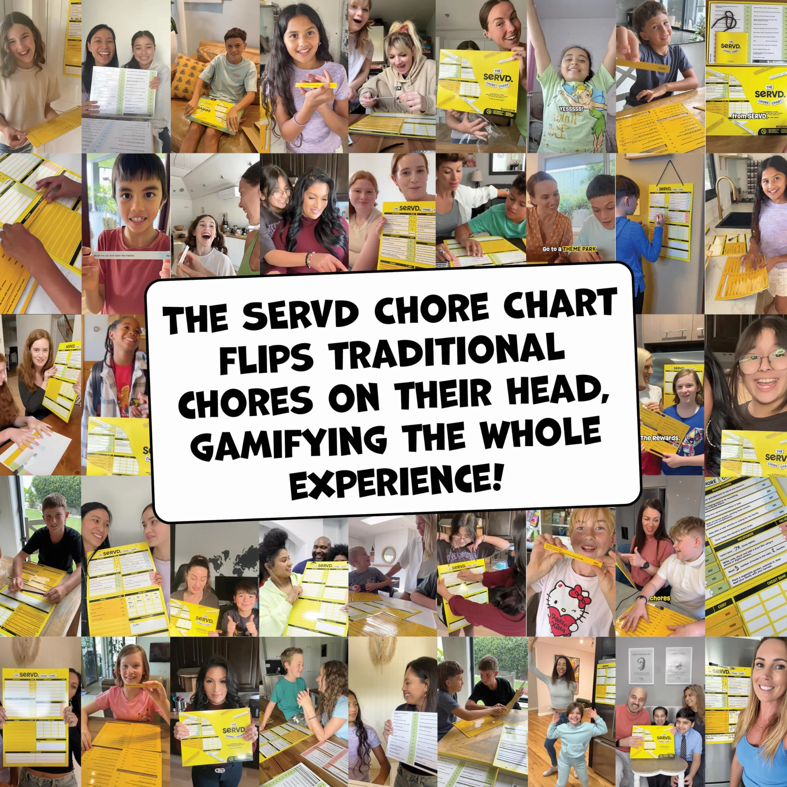 SERVD Chore Chart - Magnética Tabla de Desafíos Personalizable para 1 Jugador 6-12 Años