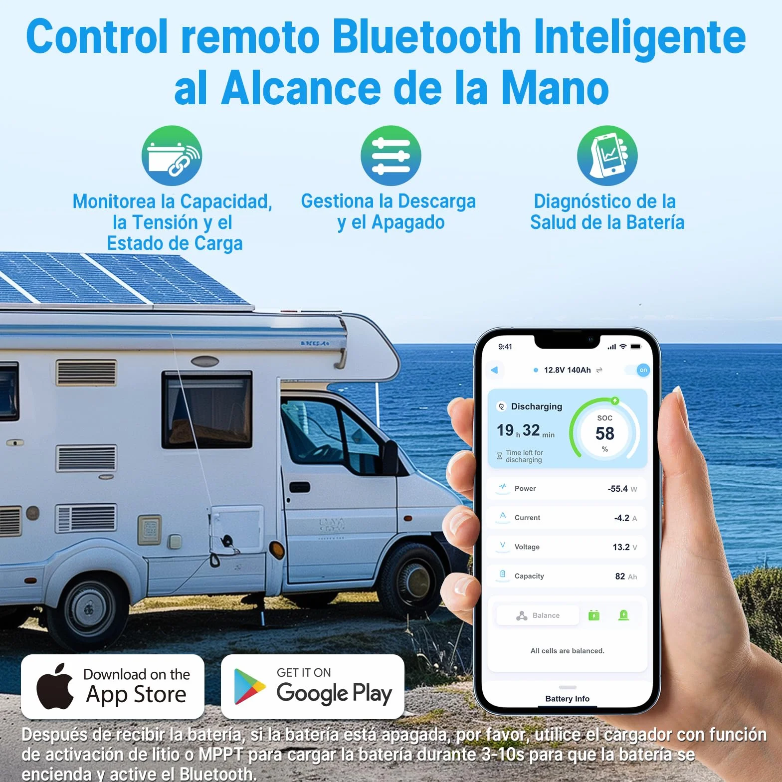 Batería Litio Redodo 12V 140Ah H190 LiFePO4 BMS 150A Bluetooth 1792Wh 15000 Ciclos Protección Baja Temperatura