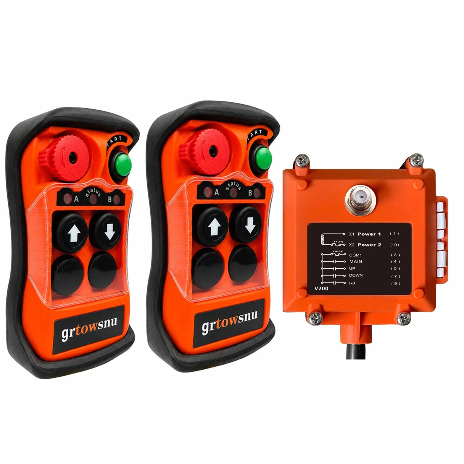 2 botones Control Remoto Mando a distancia inalámbrico para grúa Industrial Radio para Polipasto Eléctrico de Cadena Grúa Puente Camión