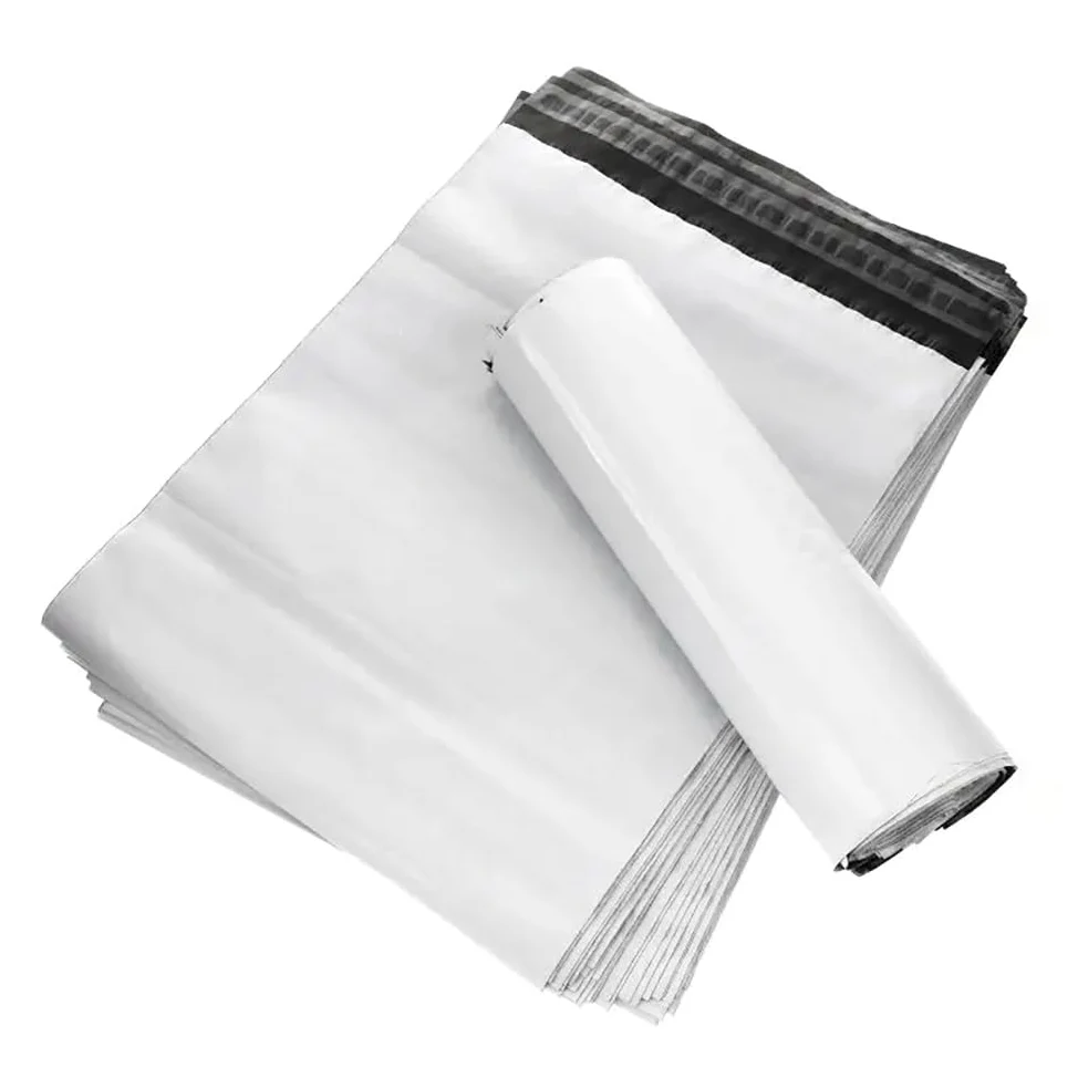 Bolsa De Plástico Blanca For Mensajería, 50 Unidades, For Embalaje De Mensajería, Gruesa, Impermeable, For Envíos Postales, con Autosellado(50x70cm)