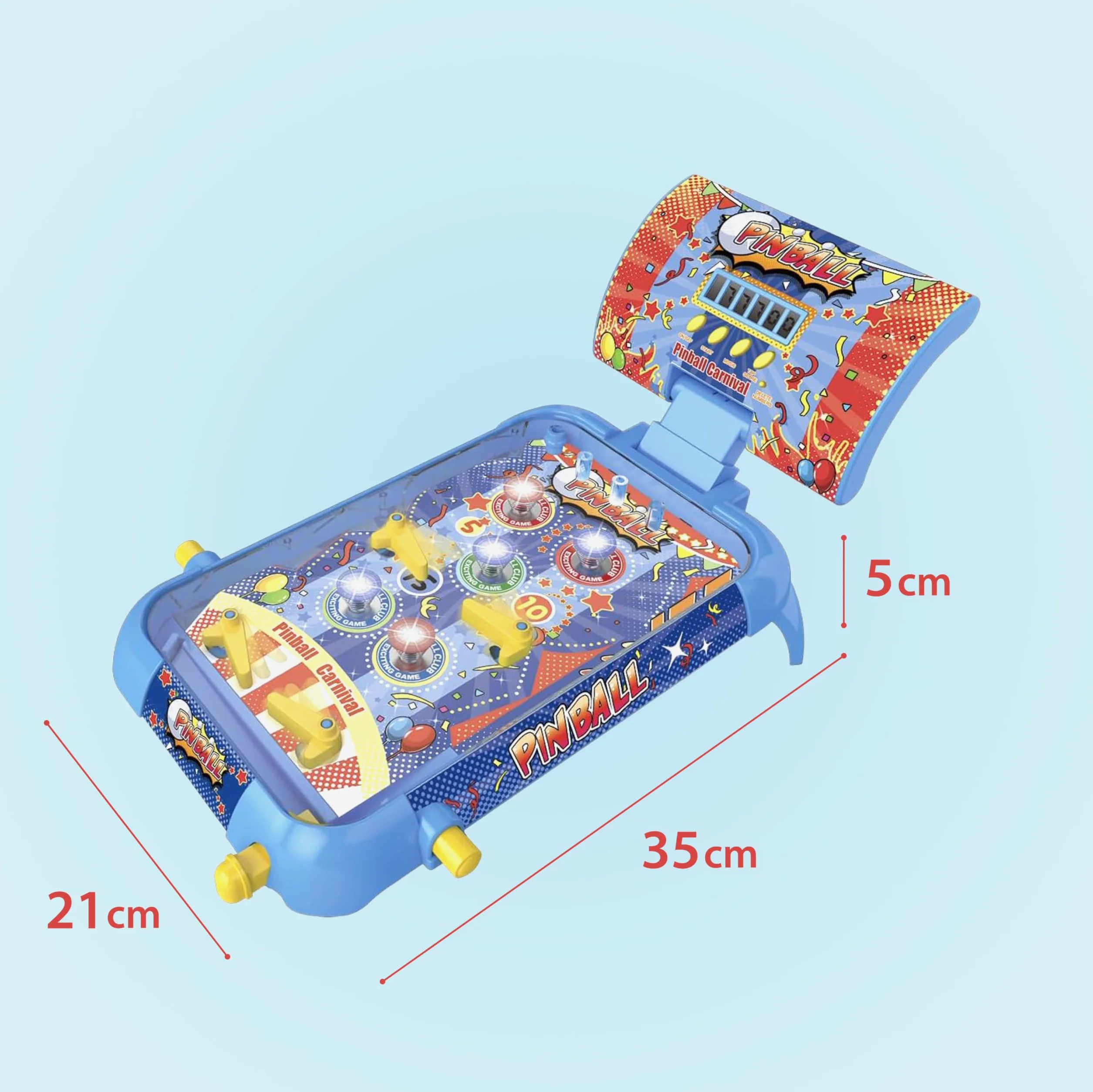 TACHAN Pinball Efecto luz y Sonidos con Marcador Digital Juguete para niños 35x5x21 cm