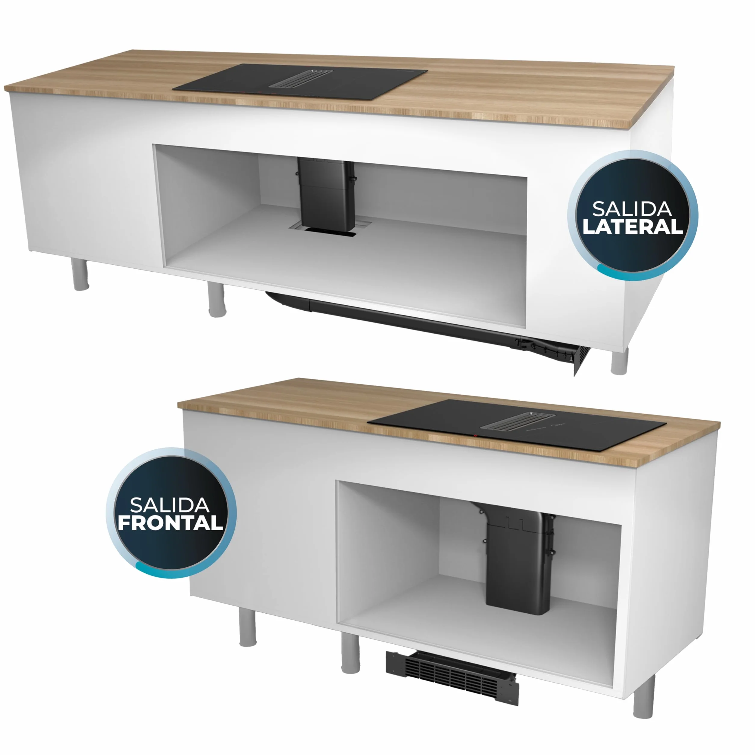 Cecotec Bolero Squad IH 4800 Kit de Evacuación para Placas de Inducción, Sistema de Extracción con Campana Integrada