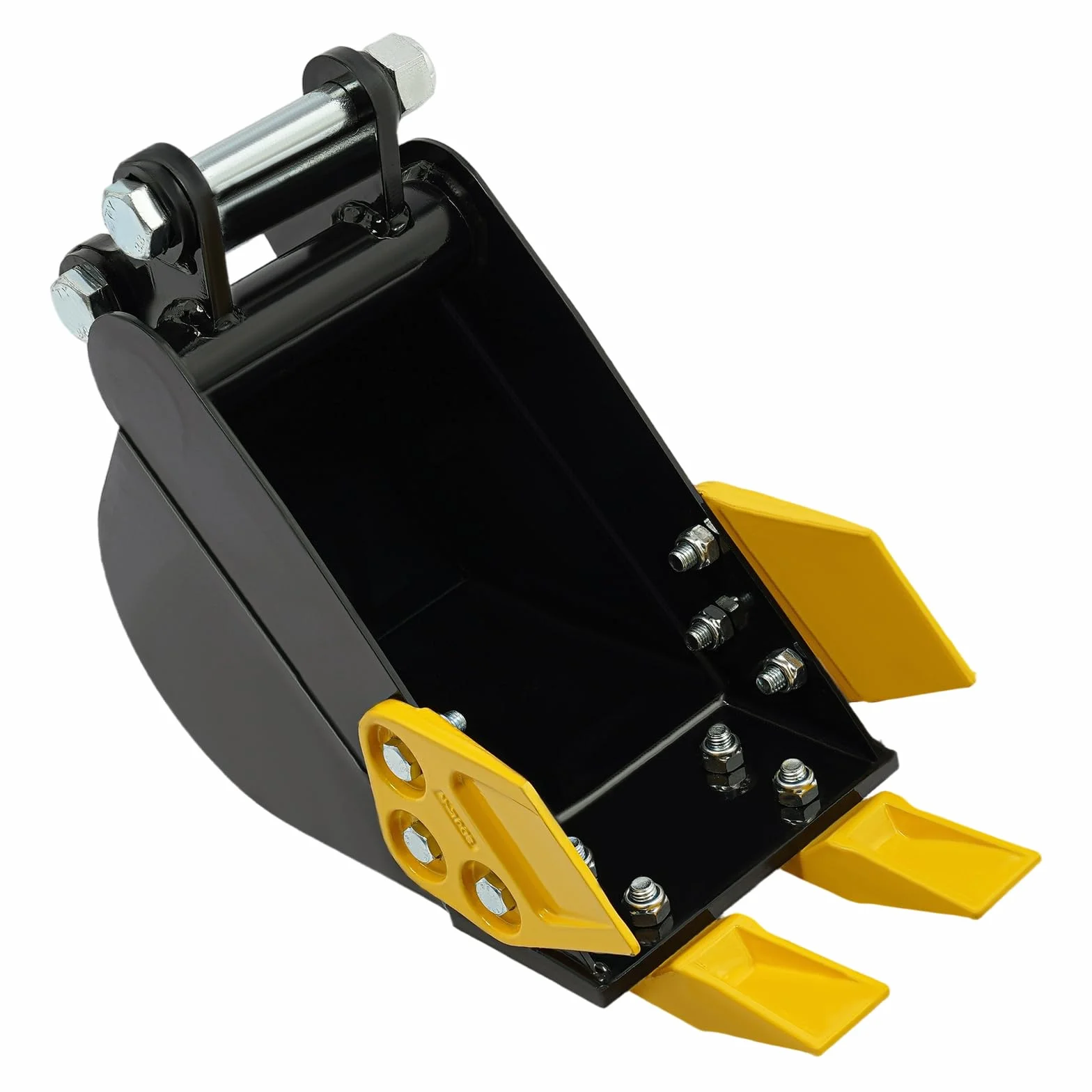 Pala de excavadora para miniexcavadora, dientes planos, cuchara de excavadora con vástago de fundación, resistente accesorio para carga en tierra, arena y trabajos de excavación (20 cm)
