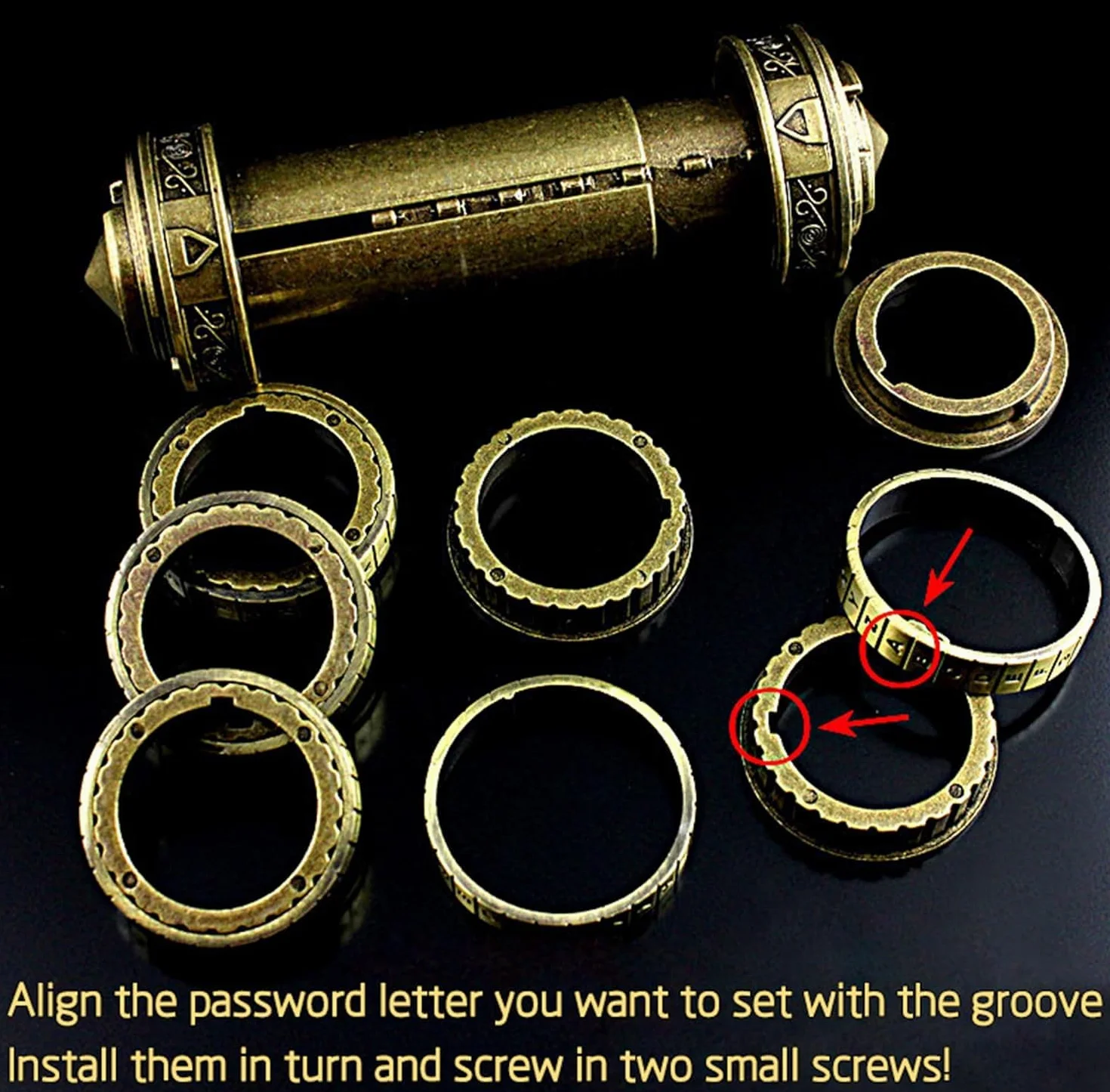 Da Vinci Code Mini Cryptex Lock Puzzle Brain Teaser Gift for Couples Blanco