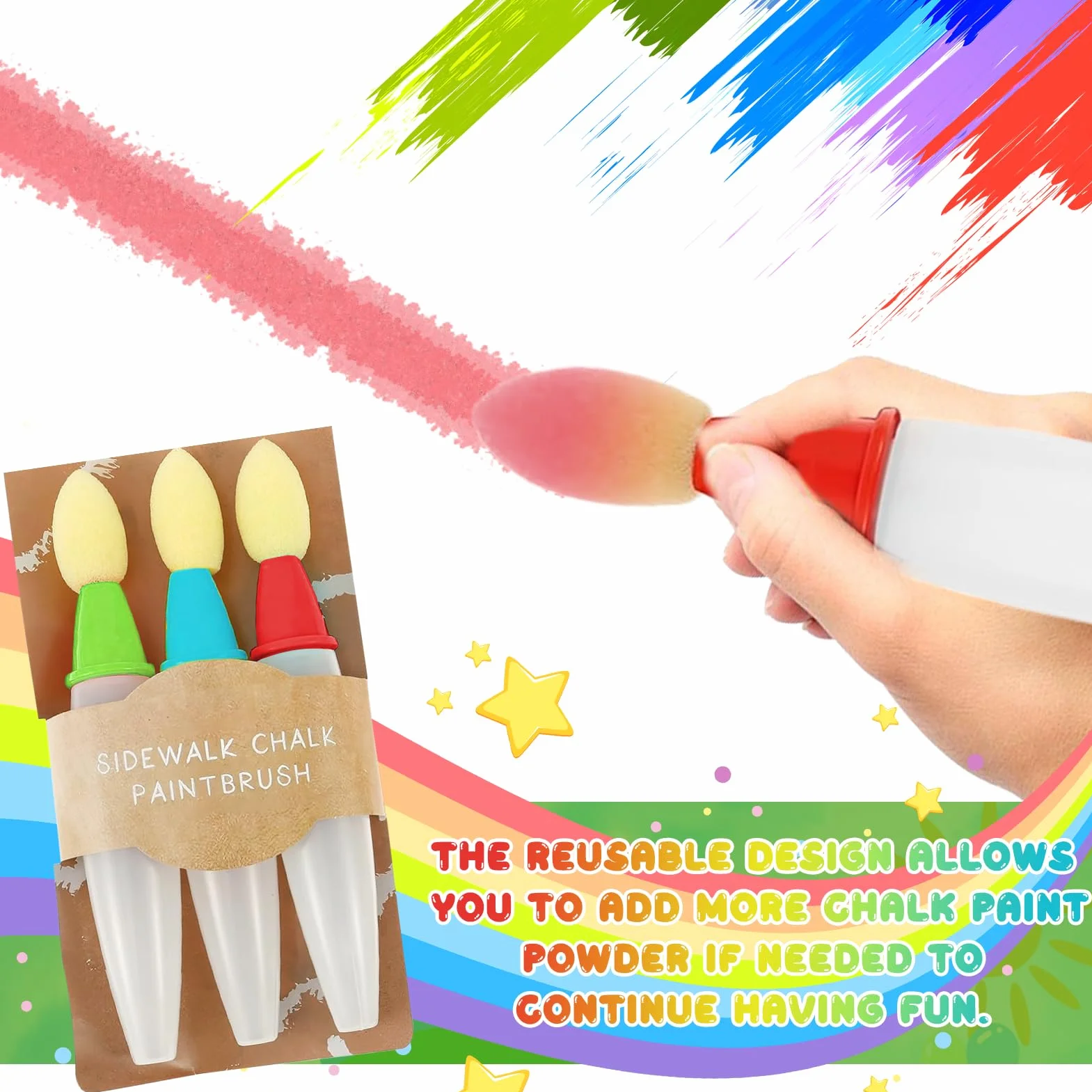 Juego de acuarela para niños de 3 años, pincel de tiza para arte y bricolaje