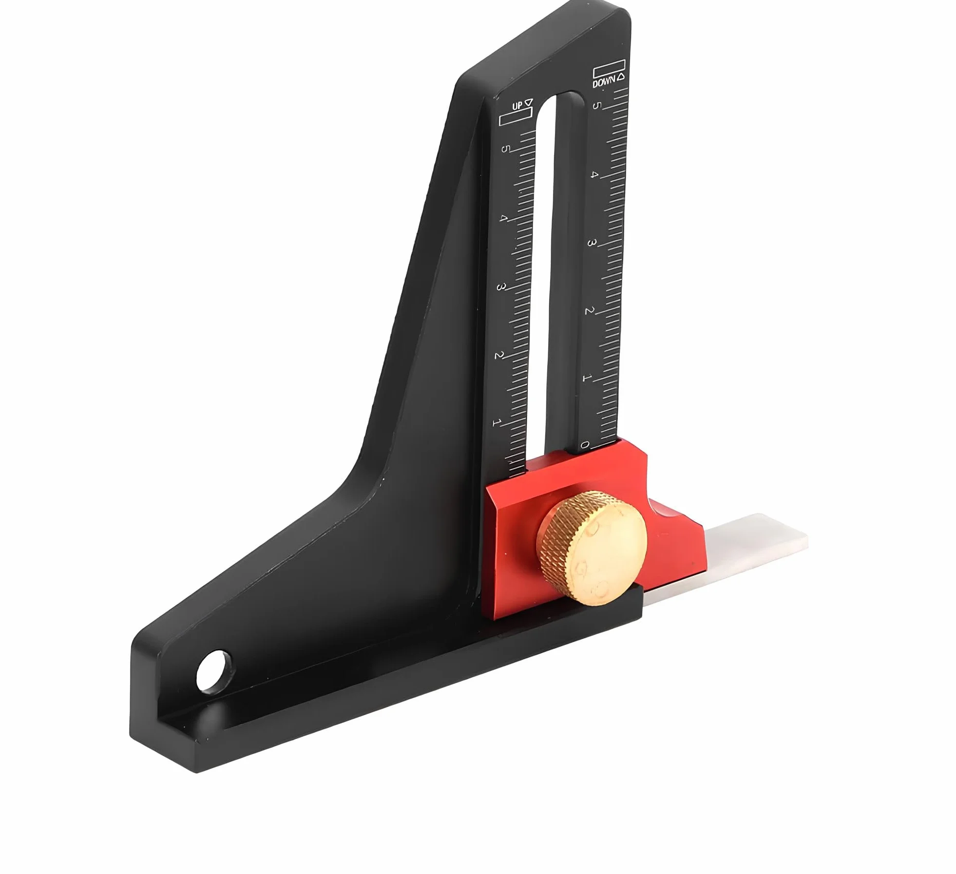 Medidor de Altura Profundidad Aleación Aluminio Escala Doble 0-50mm para Carpintería
