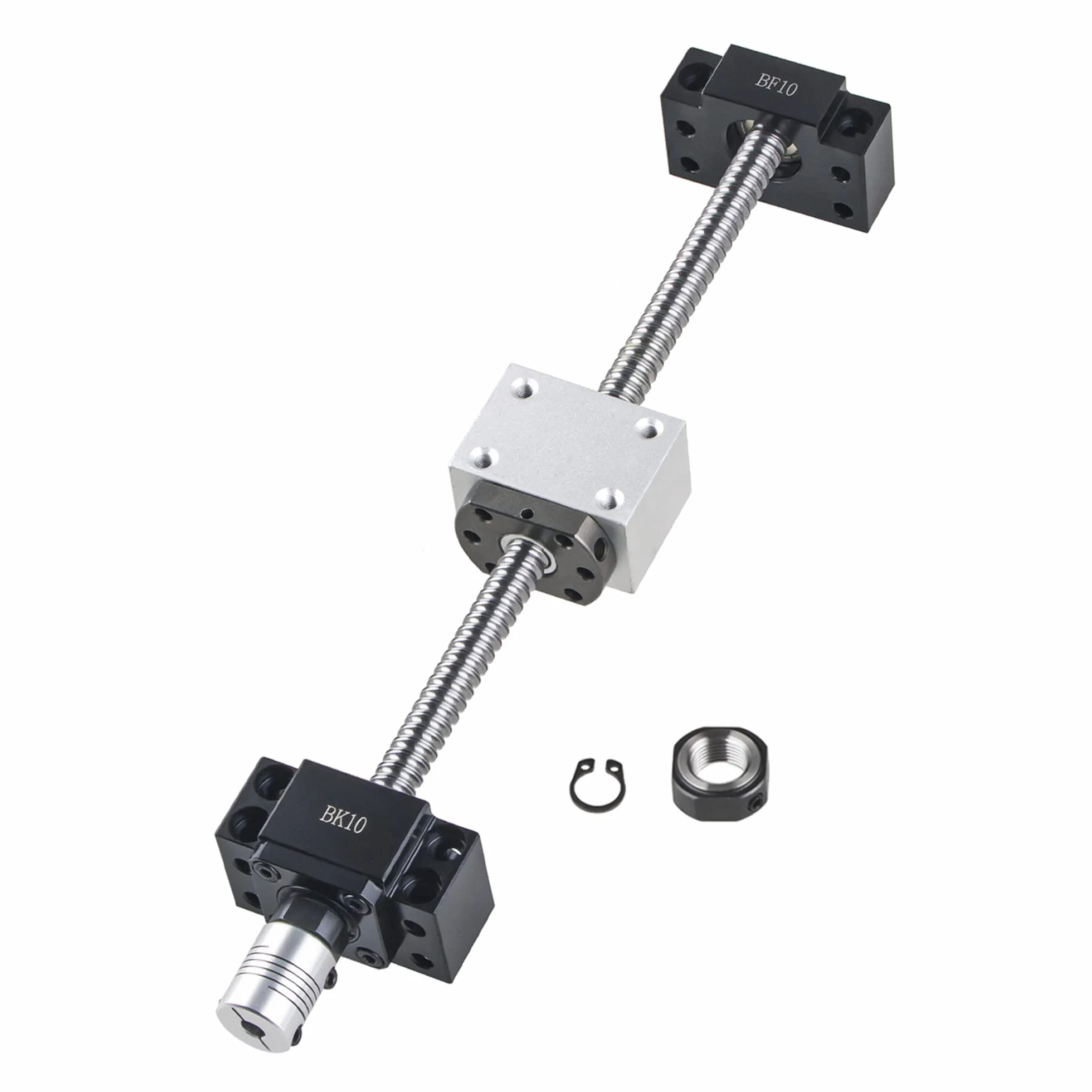 CNCMANS SFU1204 Husillo de bolas 500 mm acero inoxidable tornillo roscado extremo mecanizado tuerca bola soporte Bk10 Bf10