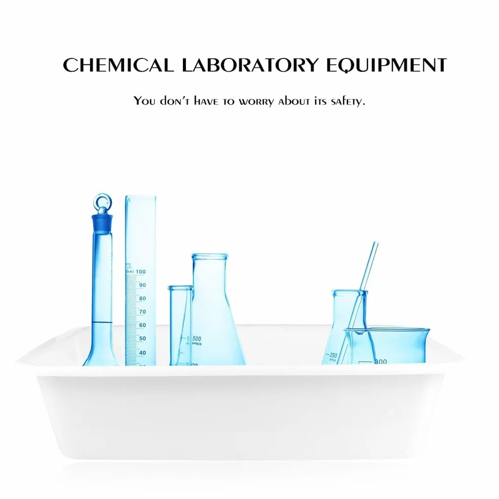 Iplusmile Bandeja De Reactivos De Polipropileno Resistente a Ácidos Y Álcalis Para Laboratorio Químico 16.14x11.61x3.74 Pulgadas