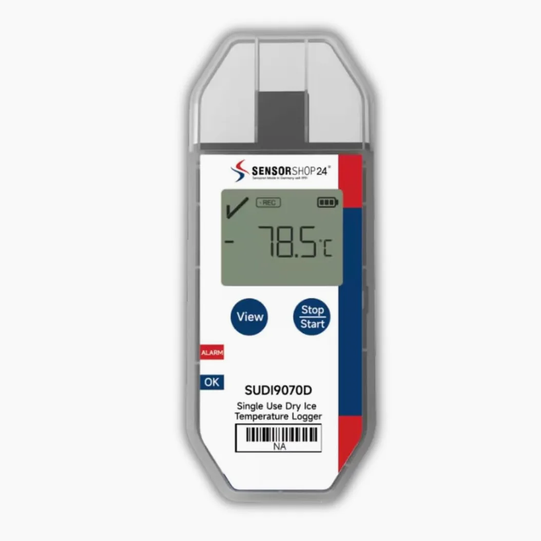 ClimateLog24 Registrador de datos de temperatura con PDF + CSV Report Single-use & Multi-Use Variantes para Farmacéutica, Alimentos y Cadena de Frío (Single-Use Dry-Ice Data Logger para temperatura