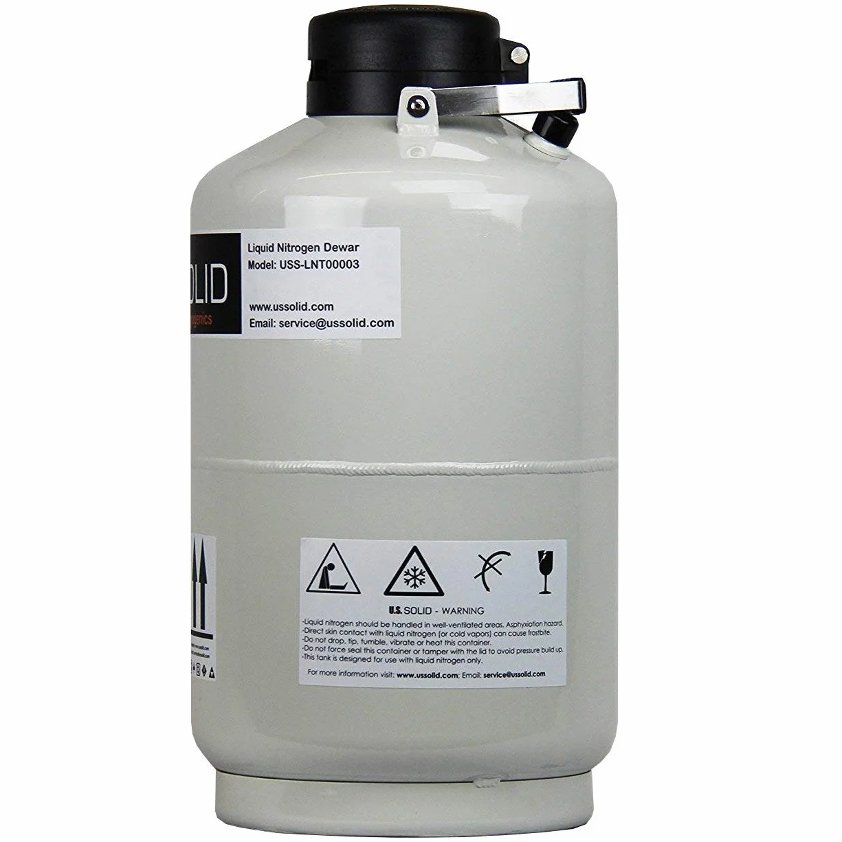 U.S.Solid 10 L Tanque Nitrógeno Líquido Contenedor Criogénico LN2 Dewar