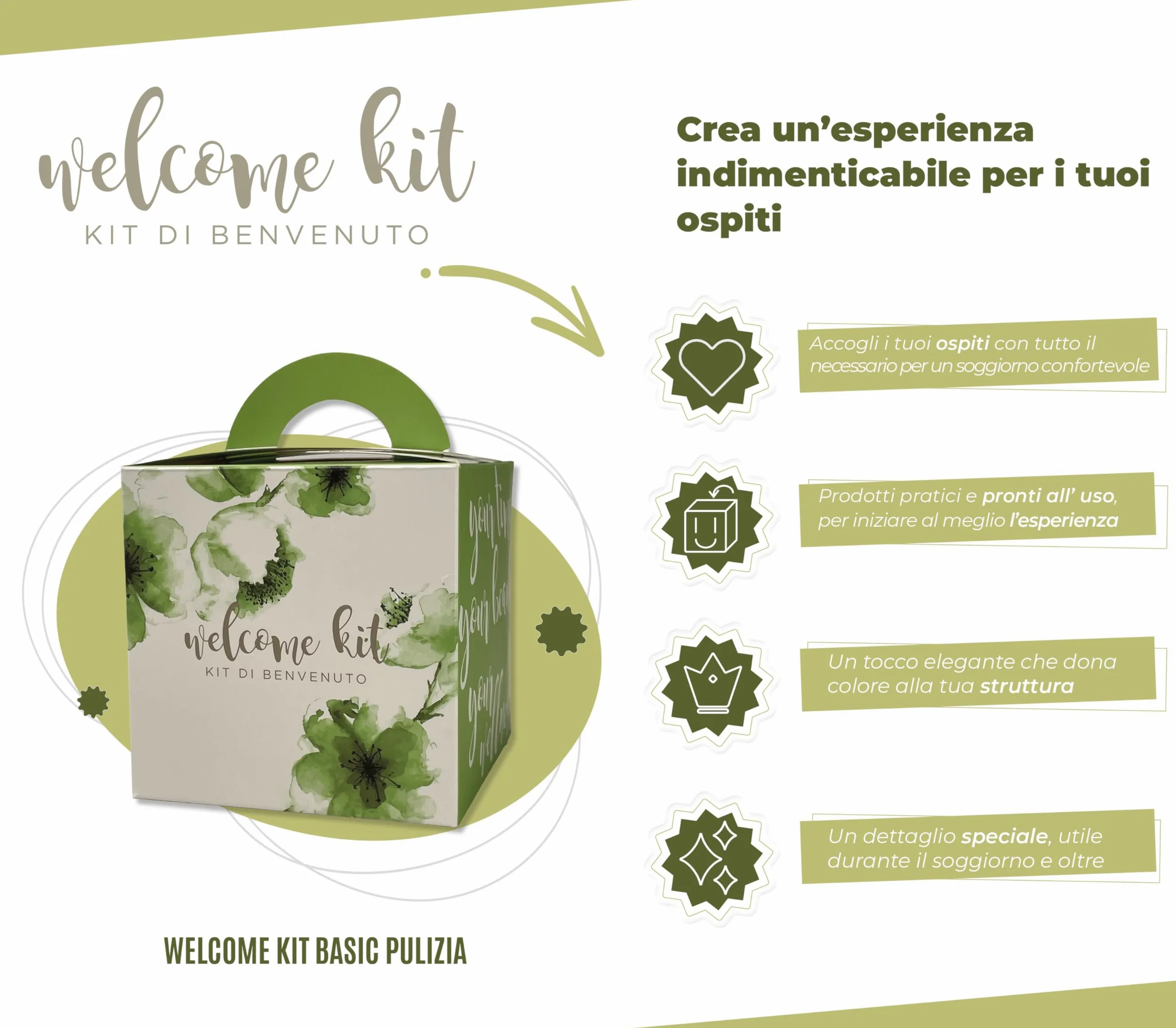 PRESENT-MORE Kit de bienvenida de 24 piezas – Kit de camping para B&B y Camping | Kit de bienvenida modelo básico limpieza