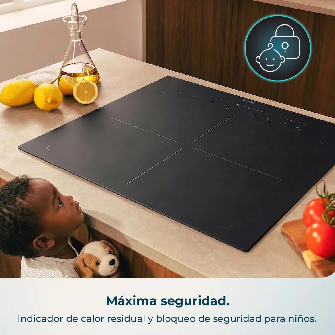 Cecotec Placa de Inducción 4 Fuegos Bolero Squad I 4700 TitanicZone ShieldGlass 7400W Touch Slider Control