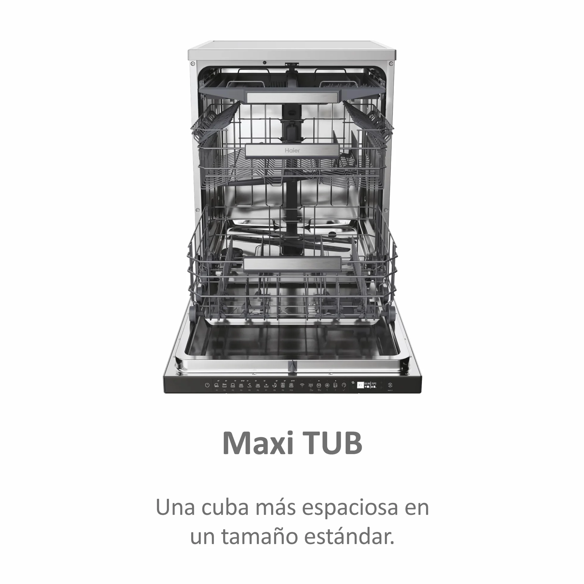 Haier I-Pro Shine Serie 3 XF 5C4M1X Lavavajillas Independiente 60cm, Motor Inverter, 15 Cubiertos, WIFI, 44dB, Inox