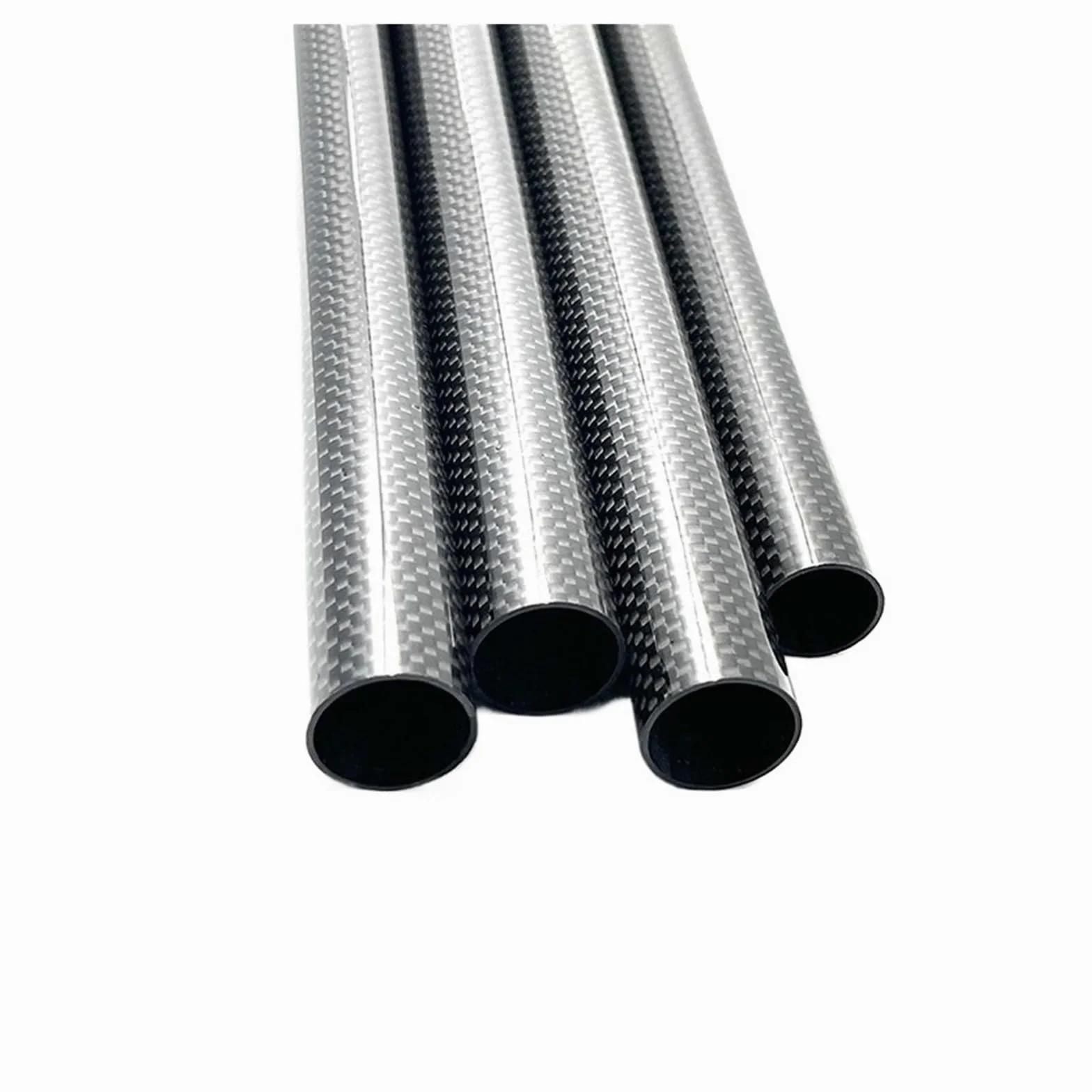 Tubo de fibra de carbono | Tubo de Fibra de Carbono 3K 2uds Liso Brillante(27x23x500mm 2pcs)