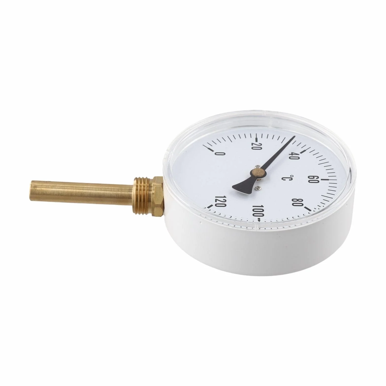 Termómetro bimetálico 100 mm 0-120 °C manguito inmersión G1/2 acero inoxidable rosca radial