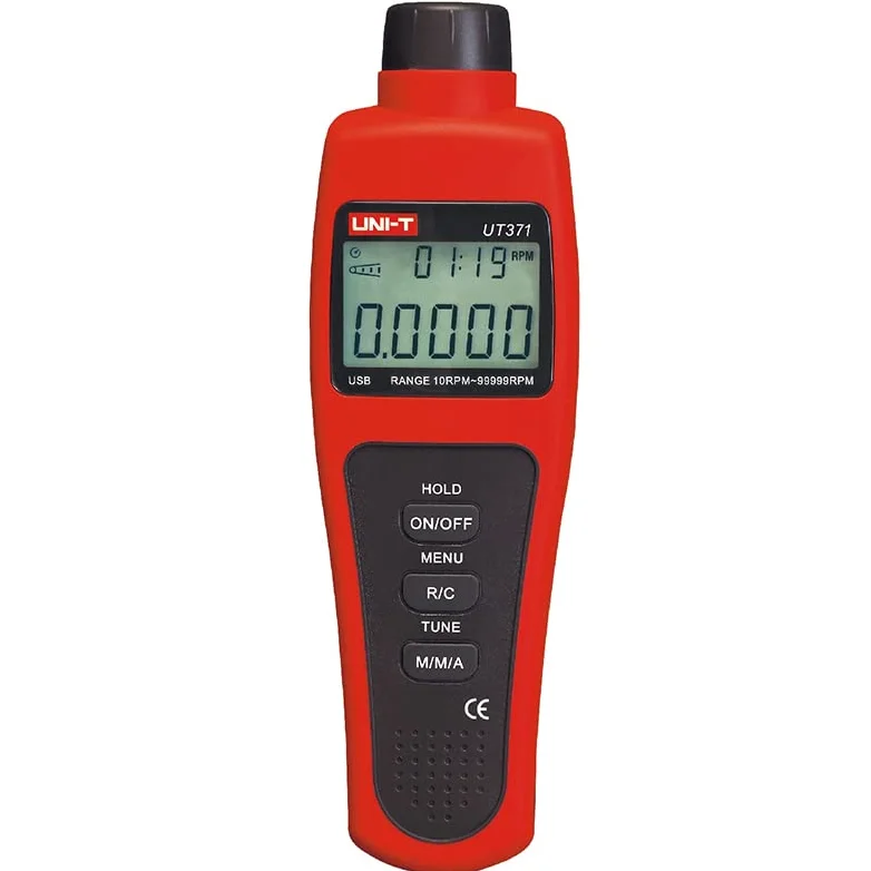 UNI-T Non-contact Digital Laser tachometer UT371 UT372 Data hold Odometer/MAX/MIN/AVG mode;RPM range 10~99999RPM USB interface(UT371)