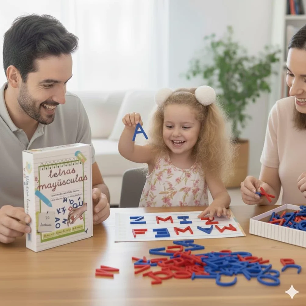 Letras Montessori MAYUSCULAS – Alfabeto Escolar Completo para Niños, Juego Educativo Aprender Leer y Escribir 3-6 Años