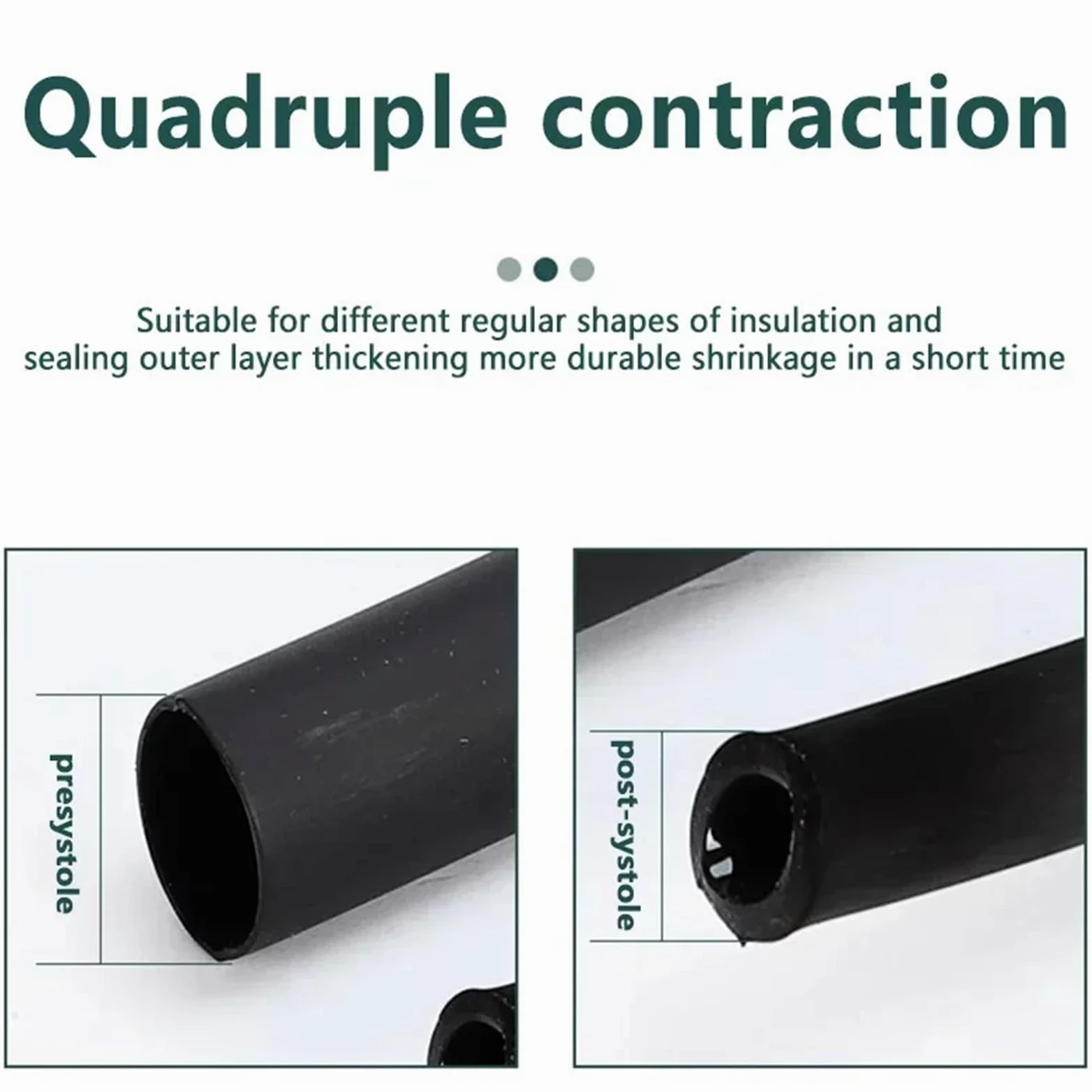 Tubo termorretráctil con pegamento, 10/50/100 m, 3:1, tubo termorretráctil, doble pared, revestido con adhesivo, 2,4-25,4 mm(Green,3.2mm,50m)