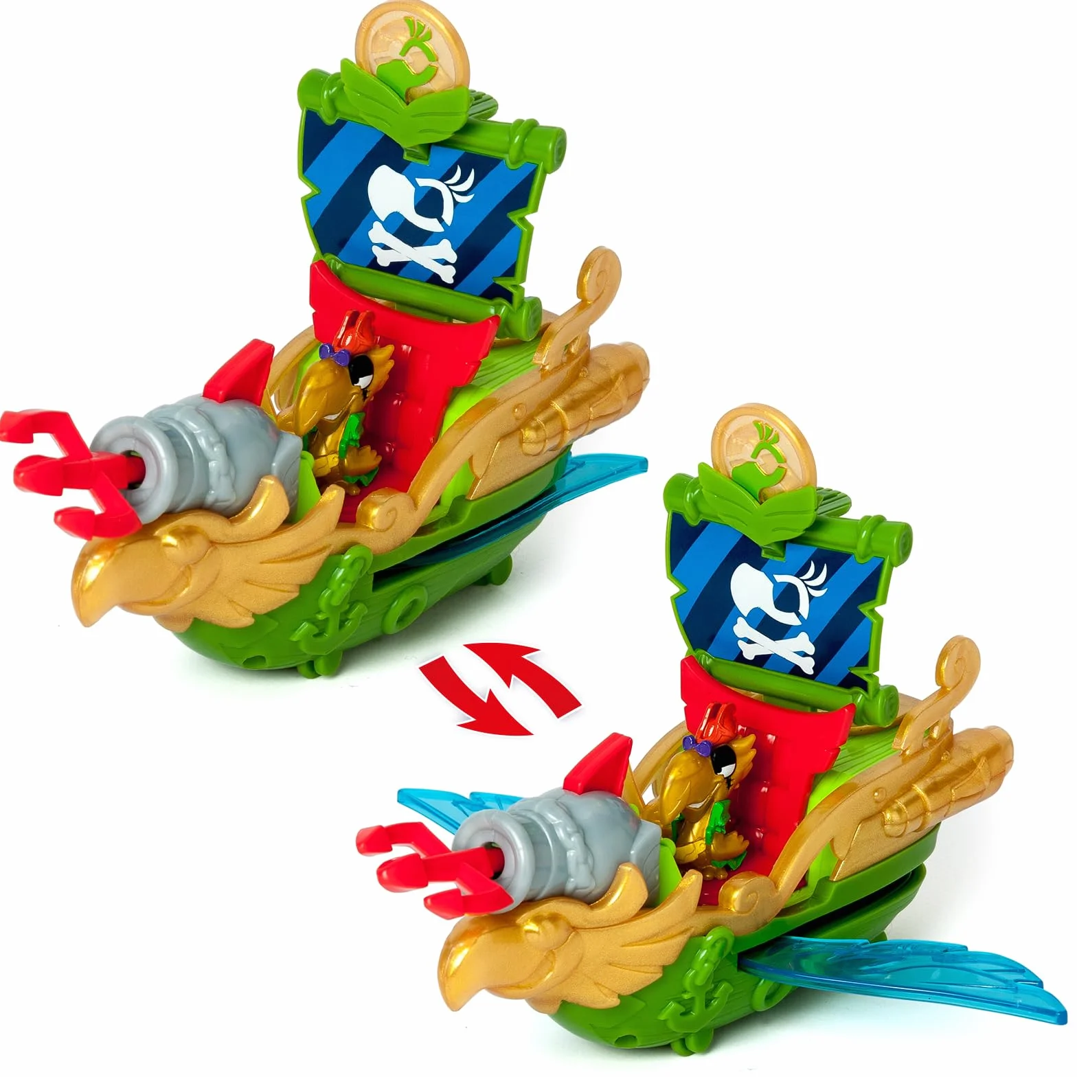 PIRATIX Adventure World Sky Hunter Barco Pirata Loro con Piratix Exclusivo y Tesoro