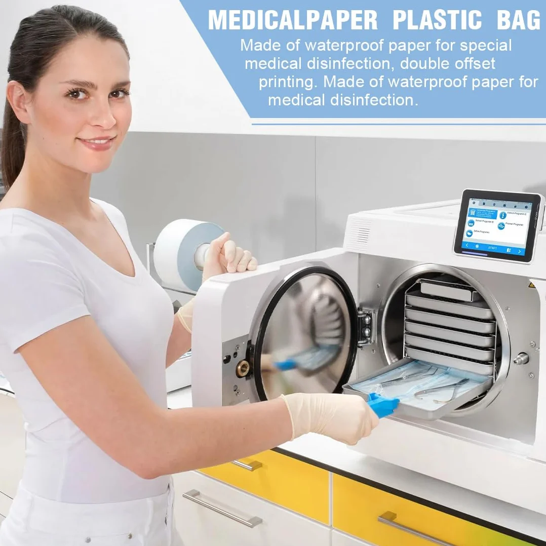 Bolsas de Esterilización Autoadhesivas 200 Piezas para Herramientas Dentales, Tatuajes, Manicura