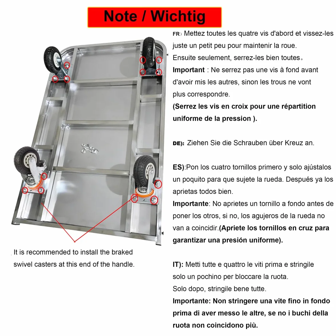 Carrito INOX Plegable 400 kg, Carro de Transporte con Plataforma de Carga Pesada de Acero Inoxidable, Ruedas giratorias 360° (15 cm) y Cama Plana 90x60 cm, Ideal para almacenes y talleres