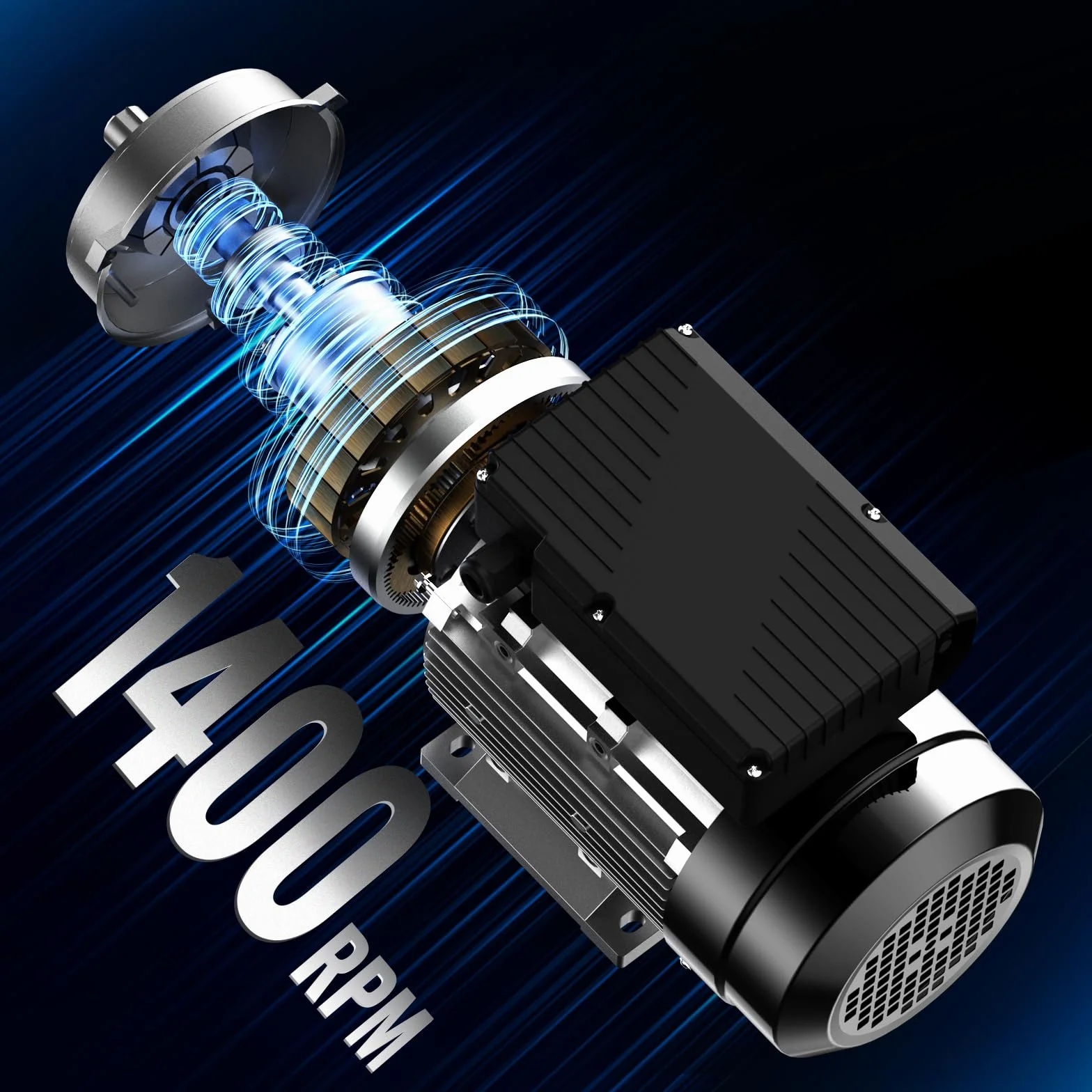 VEVOR Motor Eléctrico 0,75 kW 1400 RPM CA 220~240 V 5,45 A Marco B34 Eje 19 mm Monofásico