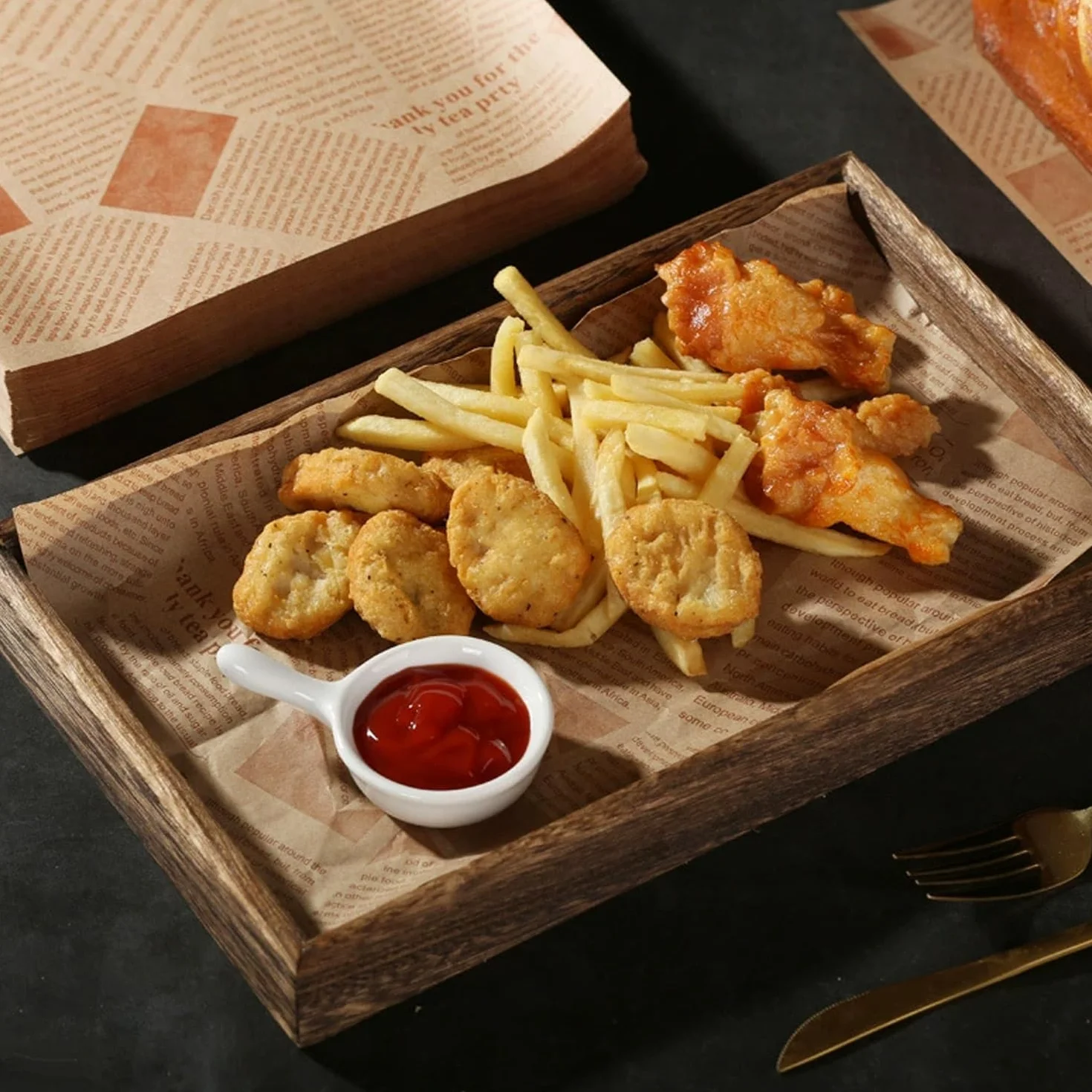 Papel Antigrasa Retro de Periódico 150 Hojas 30 x 20 cm para Alimentos