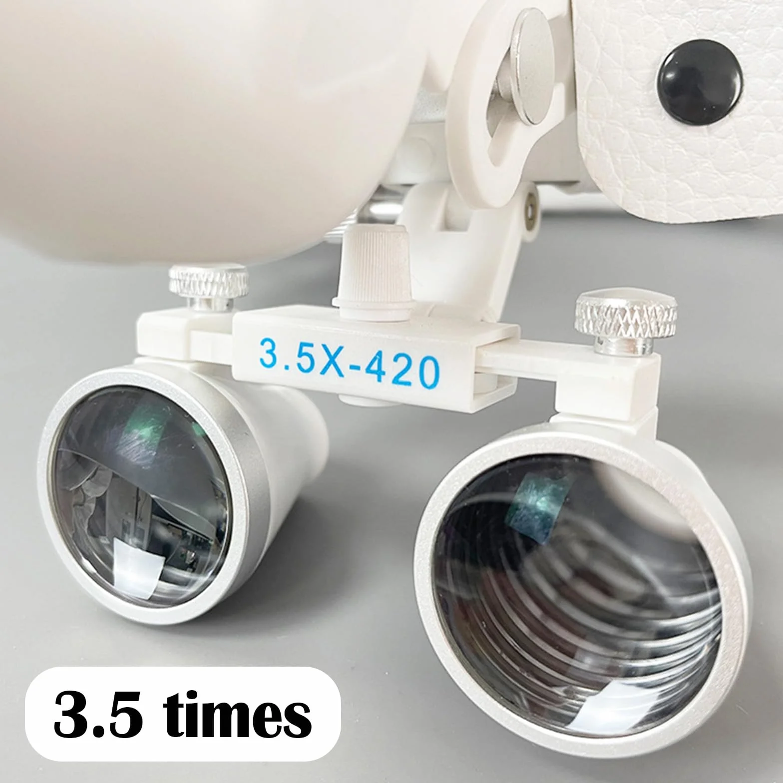 Lupas Quirúrgicas Dentales Médicas 3.5X 420mm con Lámpara LED 5W Ajustable