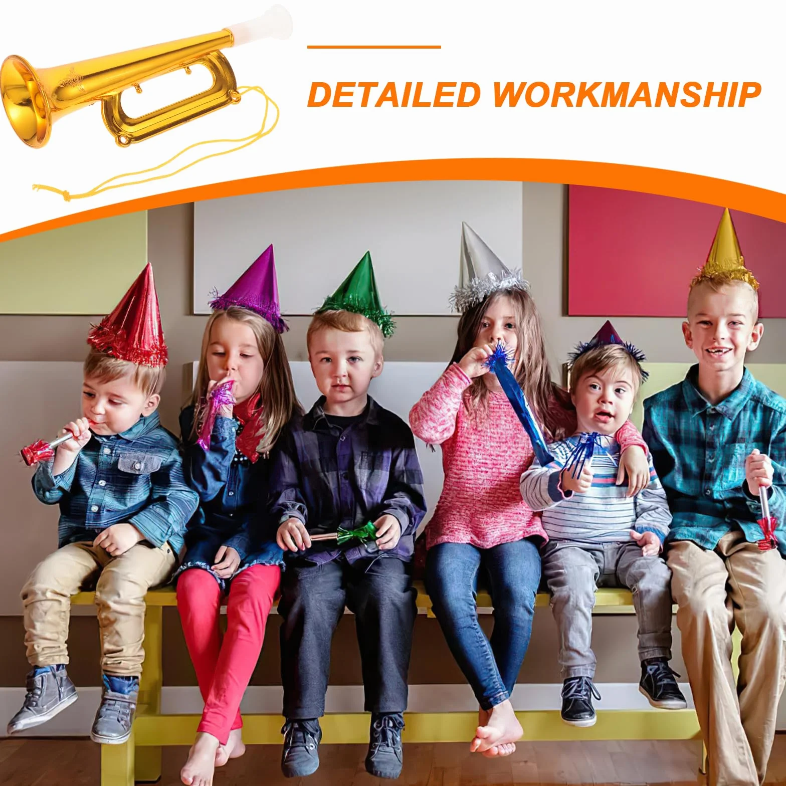 ibasenice 30 Piezas Mini Trompeta Bocinas Ruido Concierto Shofar para Niños Instrumentos Percusión