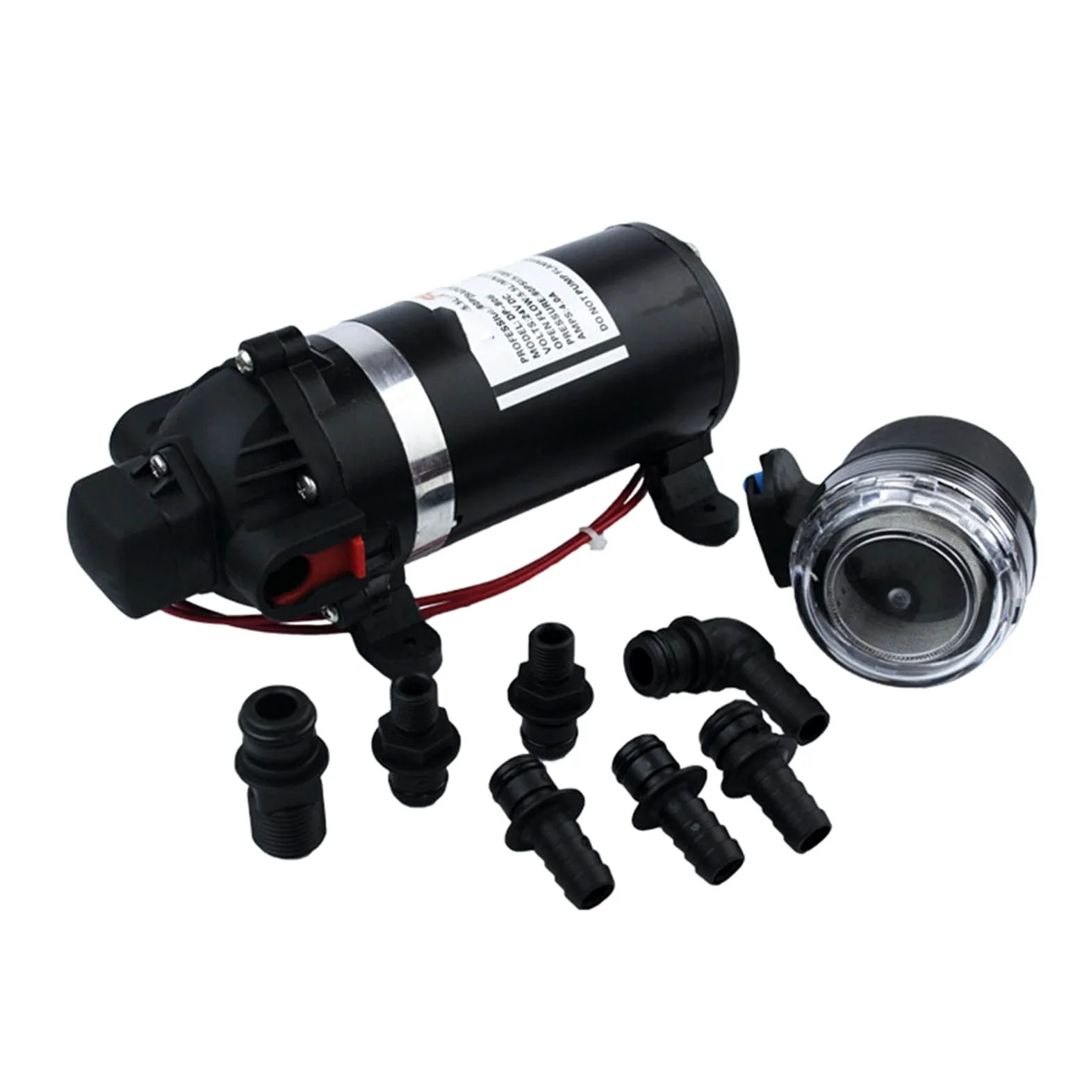 Bomba de Diafragma, 8 0 psi 1.5GPM Bomba de diafragma con interruptor demanda, Las válvulas Santoprene 24V