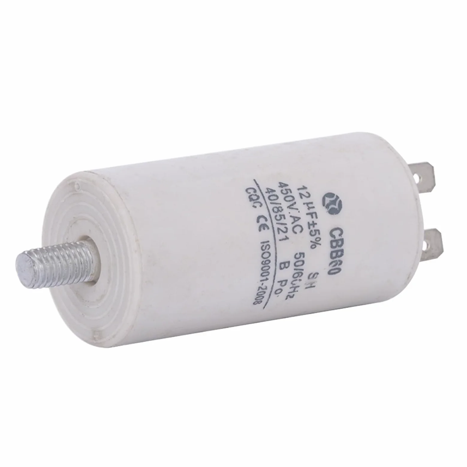 Condensador de arranque de motor en funcionamiento CBB60 450V AC 12uf, cuatro 4 pines con tornillo inferior for bomba de agua de máquina eléctrica