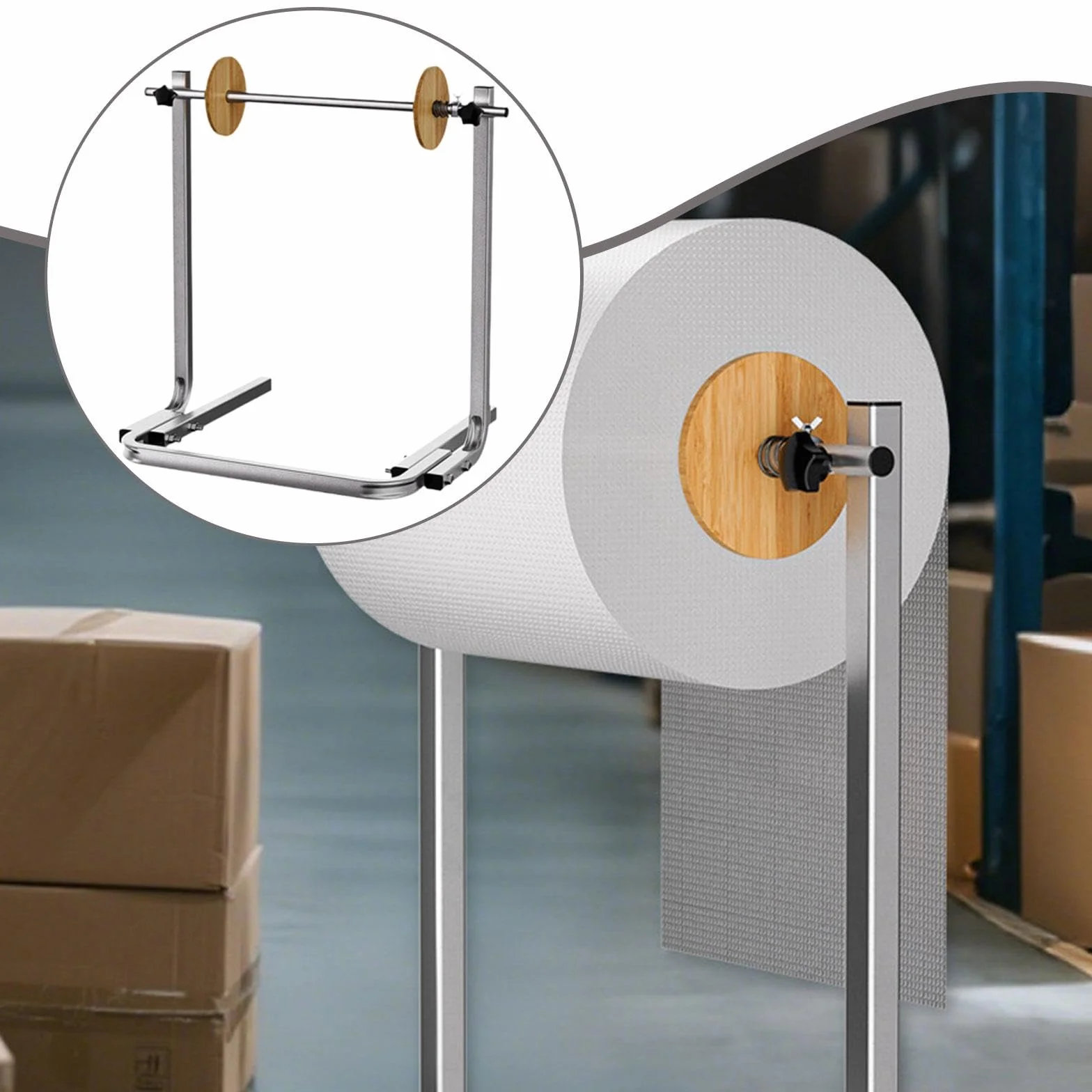Dispensador de Rollo de Plástico de Burbujas Equipo de Embalaje Soporte Vertical Manual con Control de Tensión Ajustable para Desenrollado Suave, tal como se describe, para Película de 50