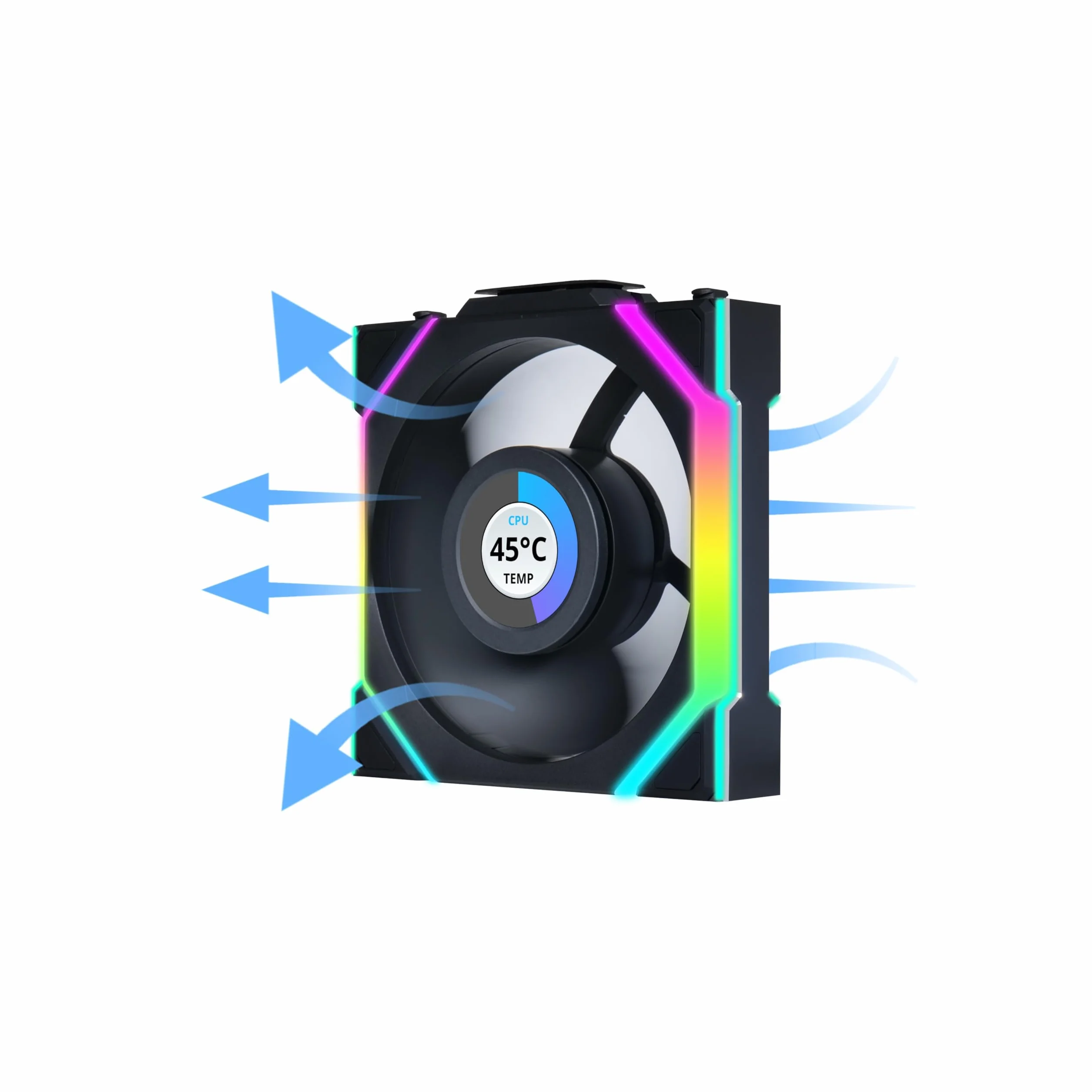 Lian Li Uni Fan Sl Wireless Lcd 120 Reverse Blade Case Per Computer Ventilatore 12 Cm Nero 3 Pz (lian Li Uni Fan Sl Wireless Lcd Reverse Flow 120mm T