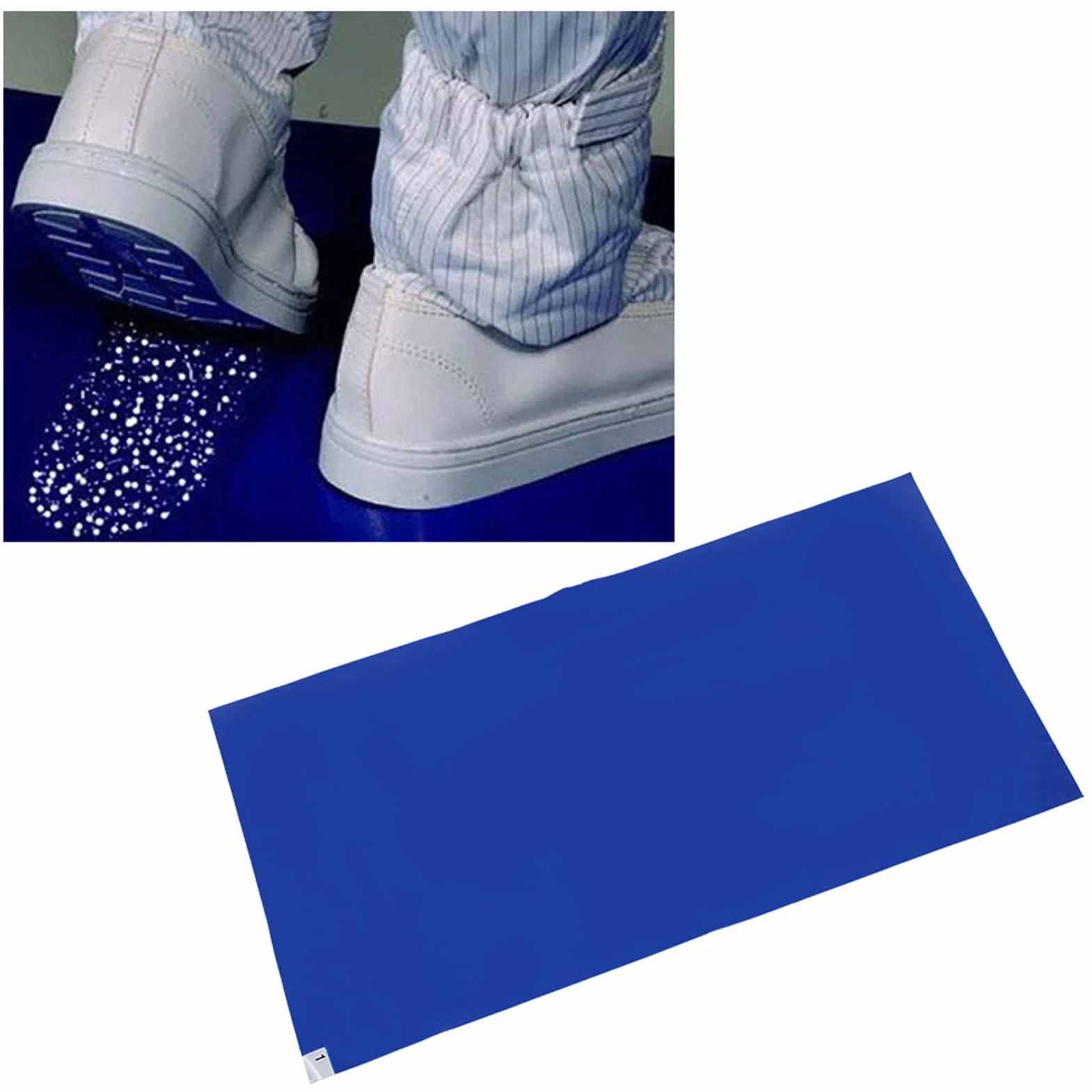 Pongnas Tapete Pegajoso para Sala Limpia, Almohadilla Adhesiva Azul de 30 Capas de 18x36 Pulgadas, Fácil Eliminación para Laboratorios, Hospitales y Hogares