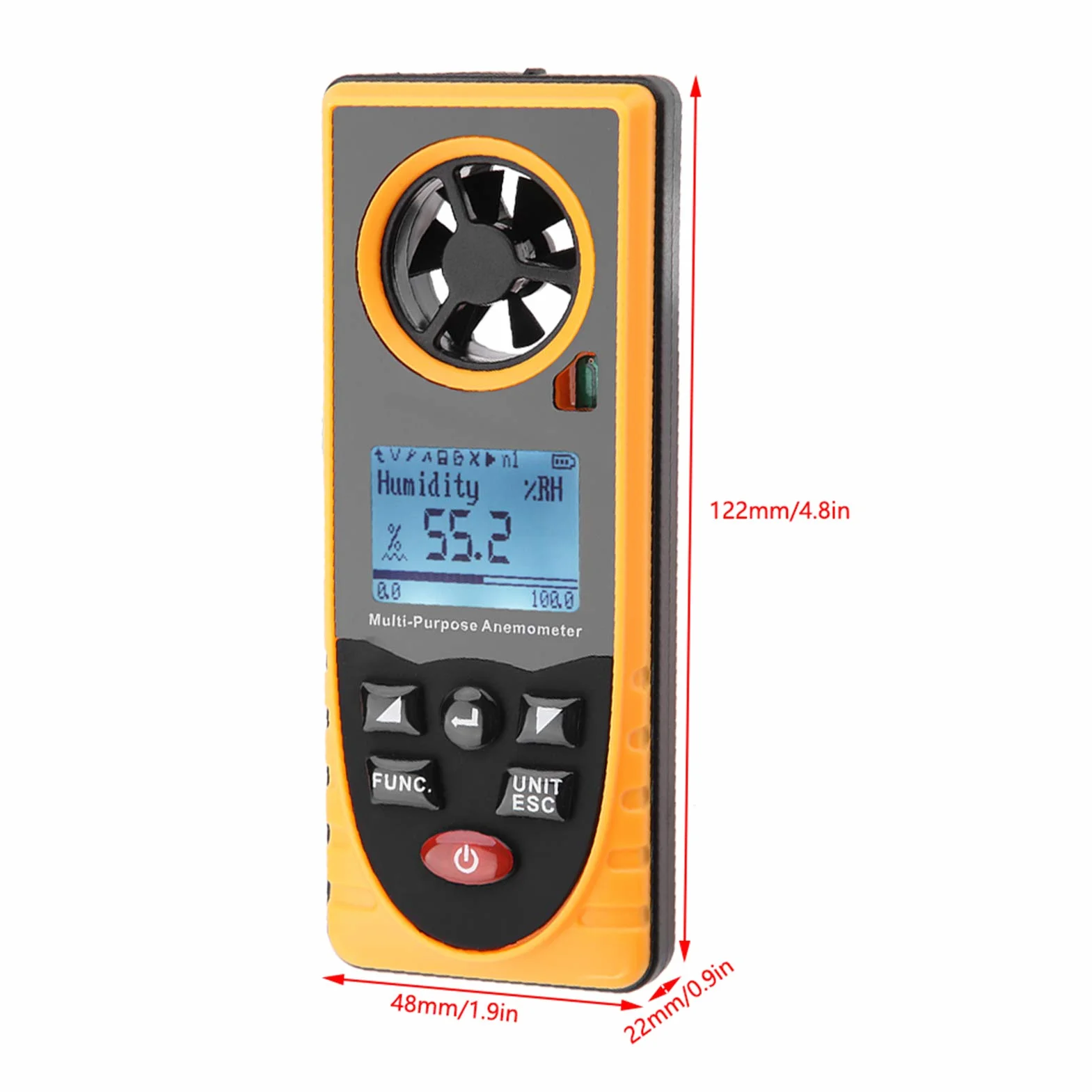 Anemómetro Digital GM8910 con Pantalla LCD Medidor de Velocidad del Viento