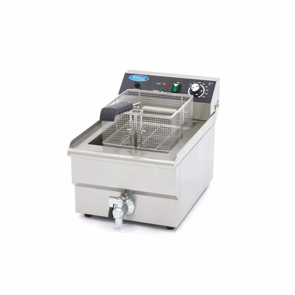 Freidora eléctrica 1 x 16 L con grifo.