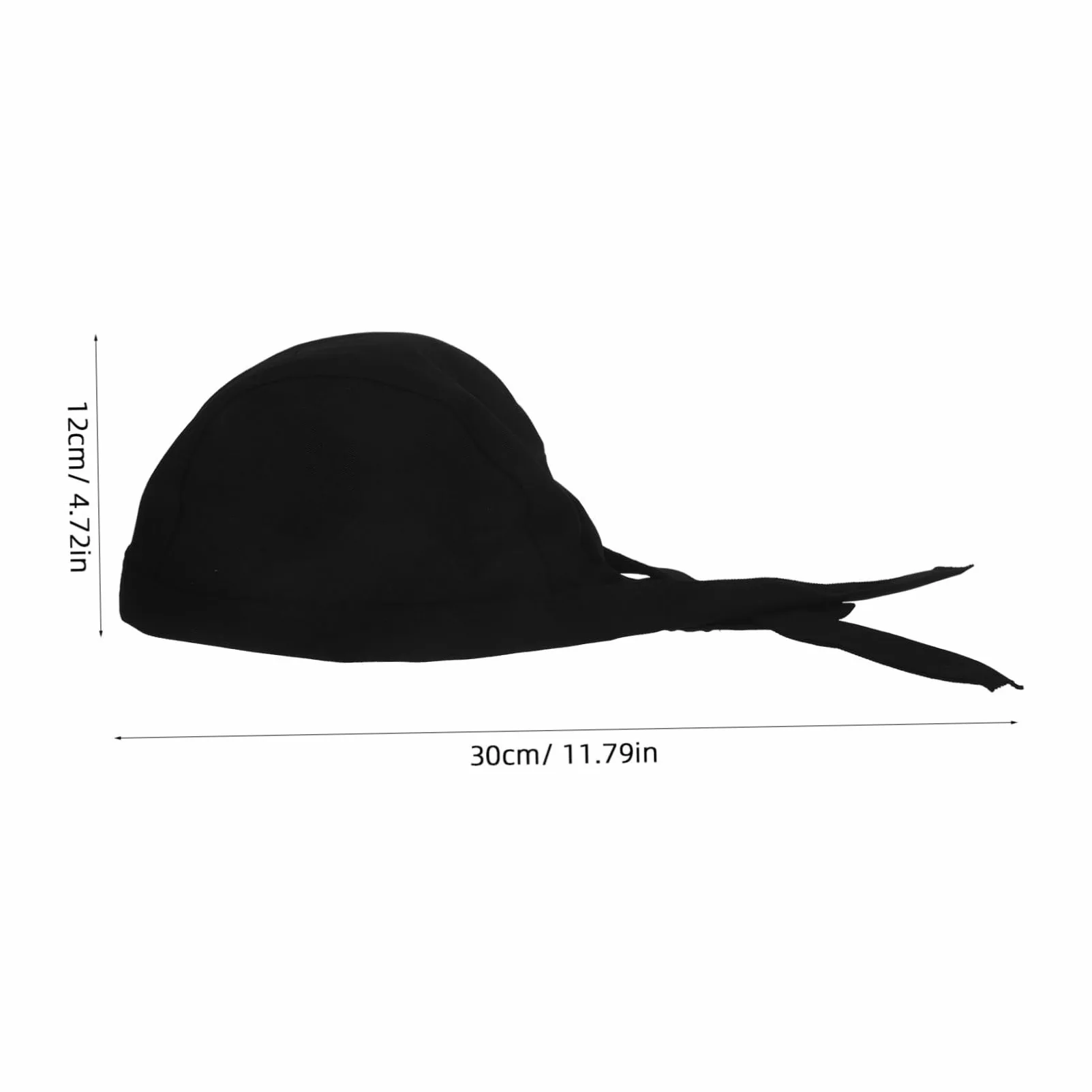 Gorro de Chef Lazos Negro de Tela de Algodón, 6 Piezas | Barbacoa y Restaurante, Estilo Simple y Clásico, Diseño Creativo, Uso para Chef de Cocina