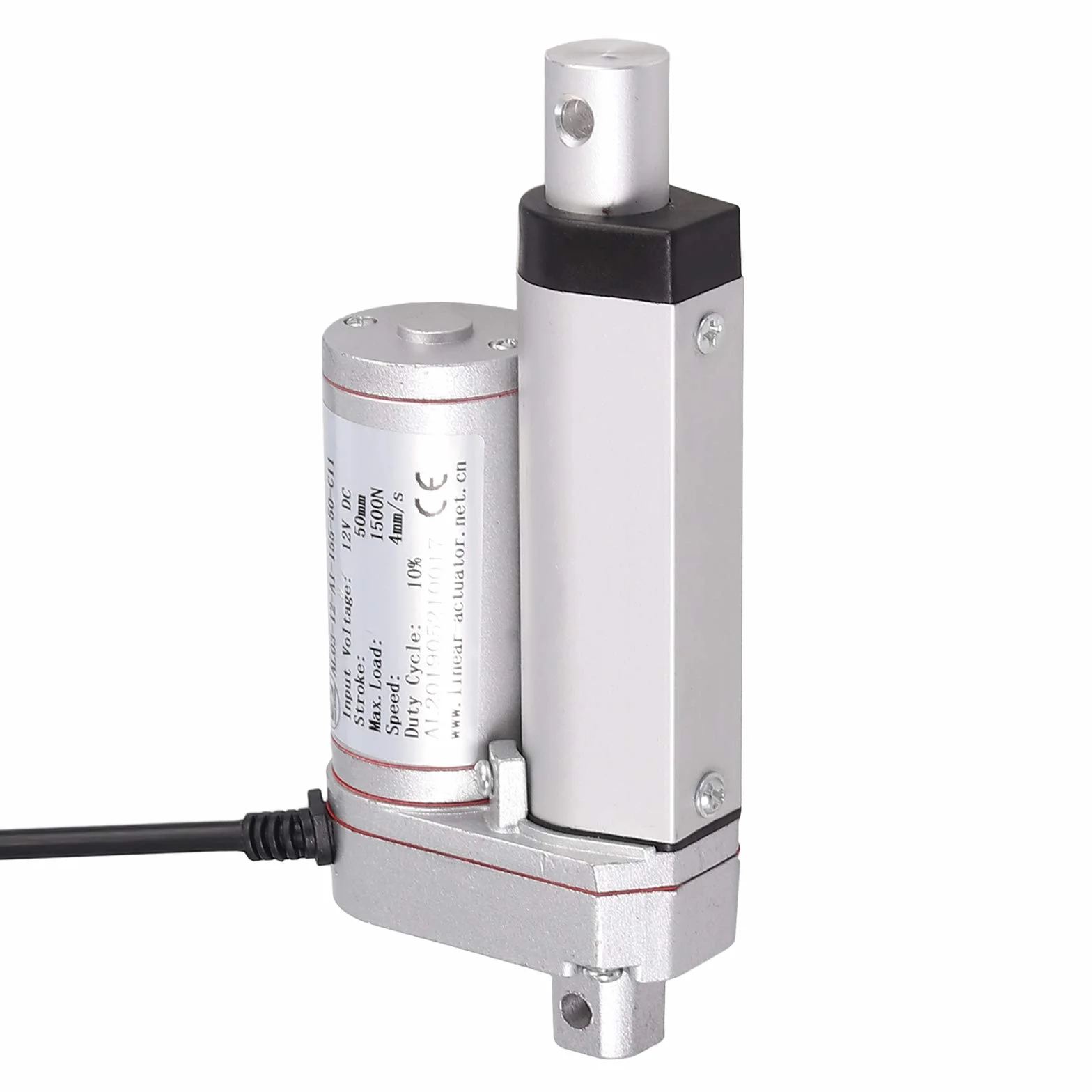 AUTOUTLET Actuador Lineal DC 12V 1500N 50mm Motor Eléctrico para Abridor de Puerta de Coche RV
